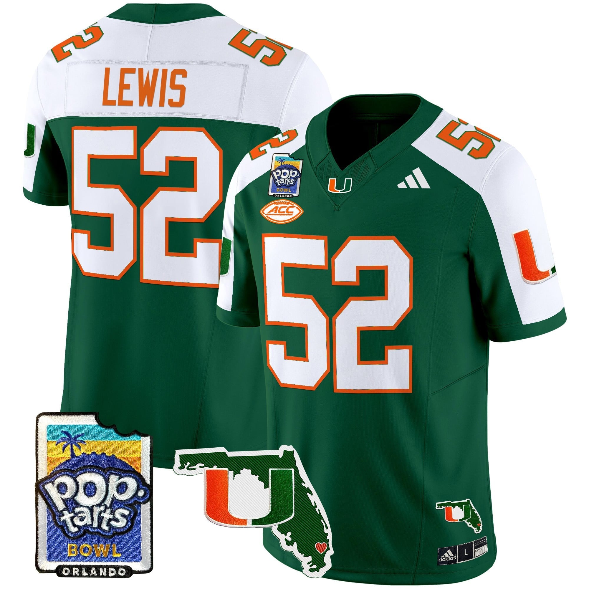 Men's Miami Hurricanes 2025 PopTarts Bowl Patch Vapor Limited Jersey - All Stitched