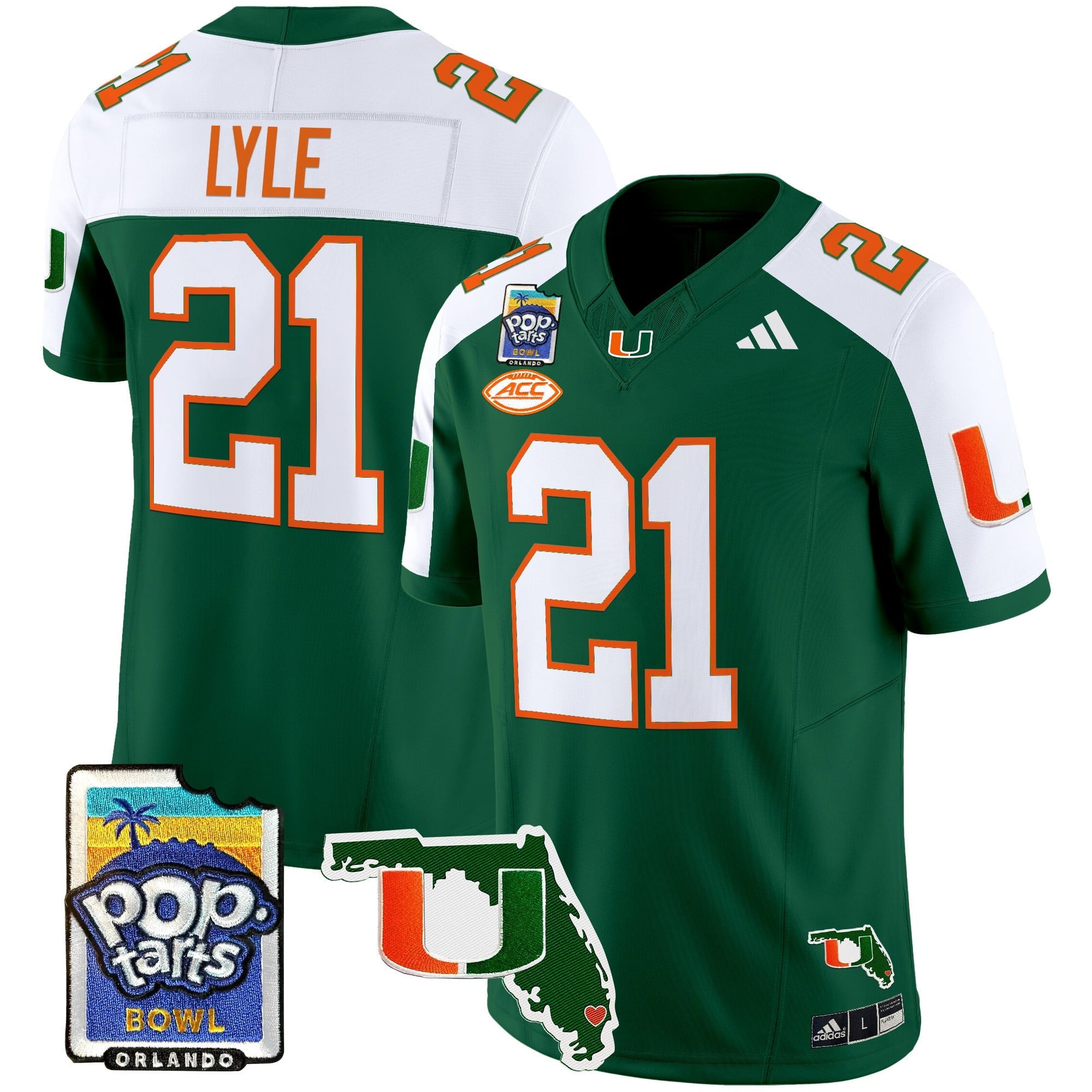 Men's Miami Hurricanes 2025 PopTarts Bowl Patch Vapor Limited Jersey - All Stitched