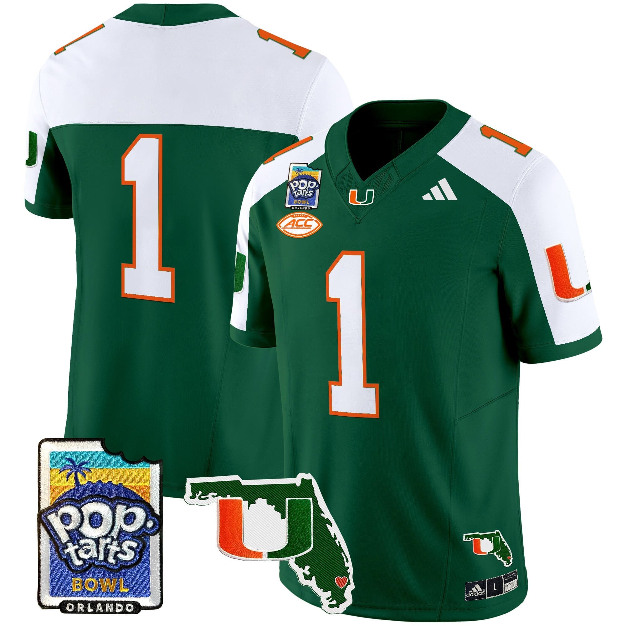 Men's Miami Hurricanes 2025 PopTarts Bowl Patch Vapor Limited Jersey - All Stitched
