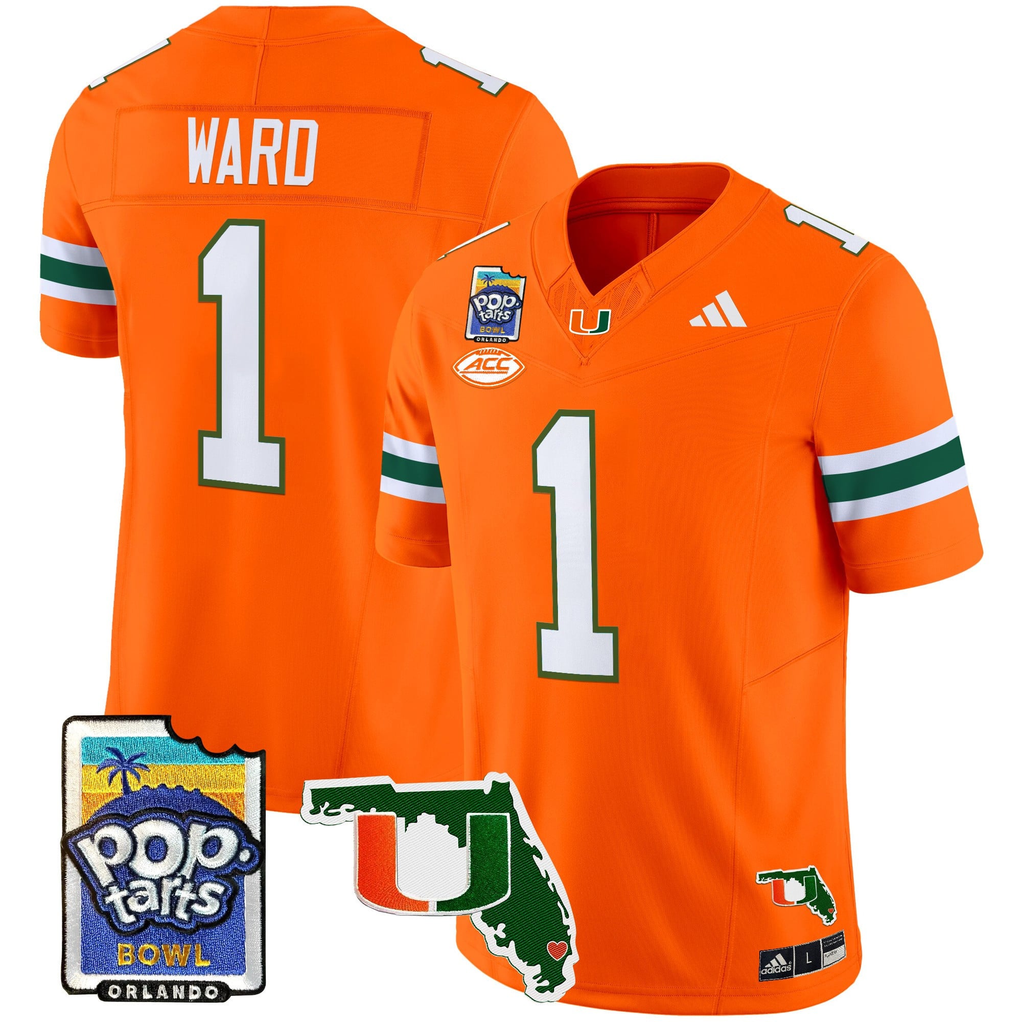 Men's Miami Hurricanes 2025 PopTarts Bowl Patch Vapor Limited Jersey - All Stitched