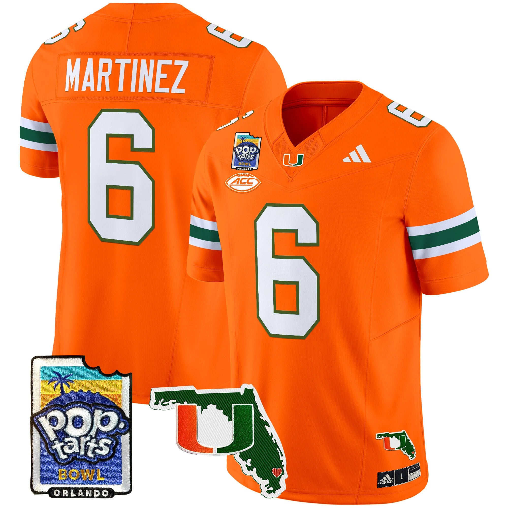 Men's Miami Hurricanes 2025 PopTarts Bowl Patch Vapor Limited Jersey - All Stitched
