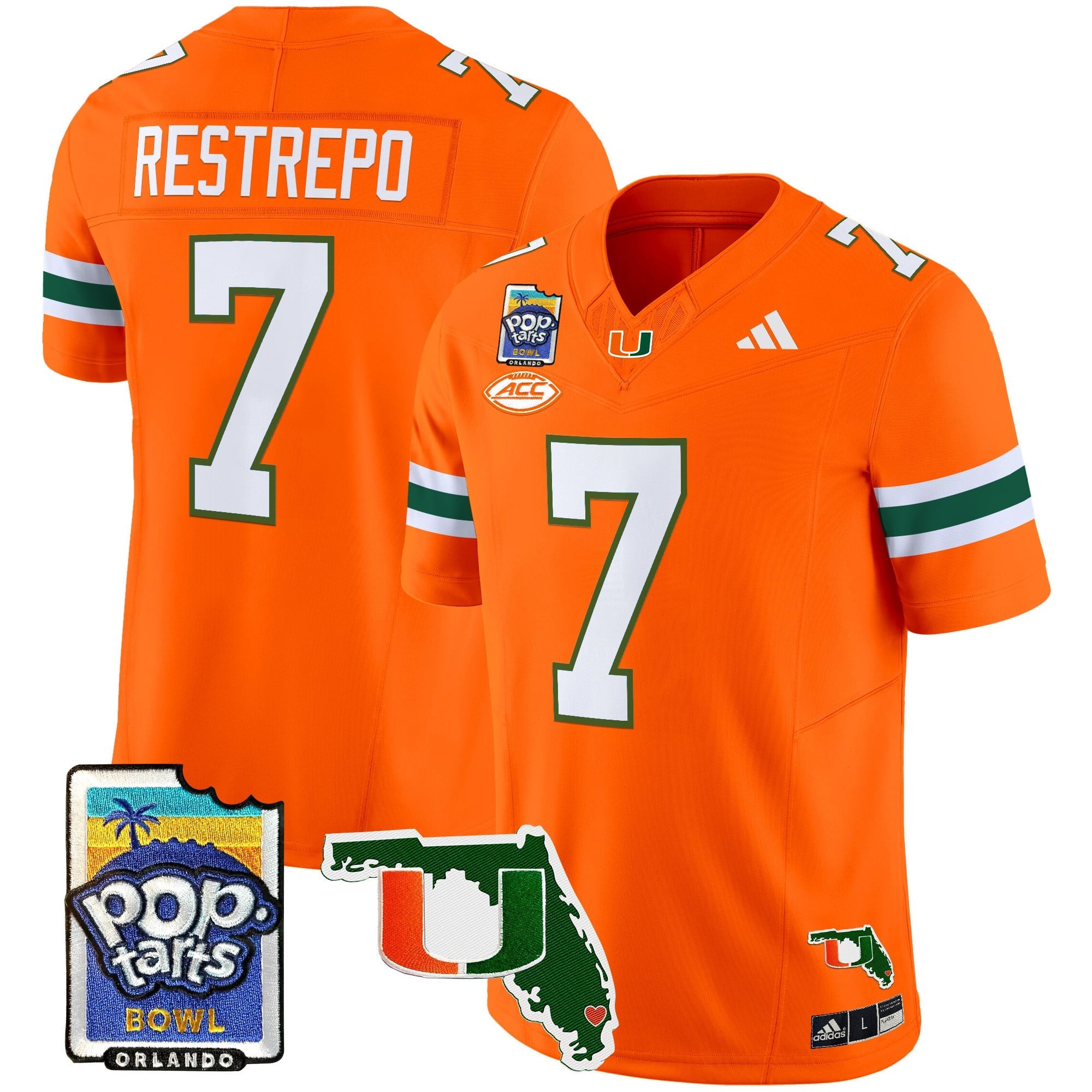 Men's Miami Hurricanes 2025 PopTarts Bowl Patch Vapor Limited Jersey - All Stitched