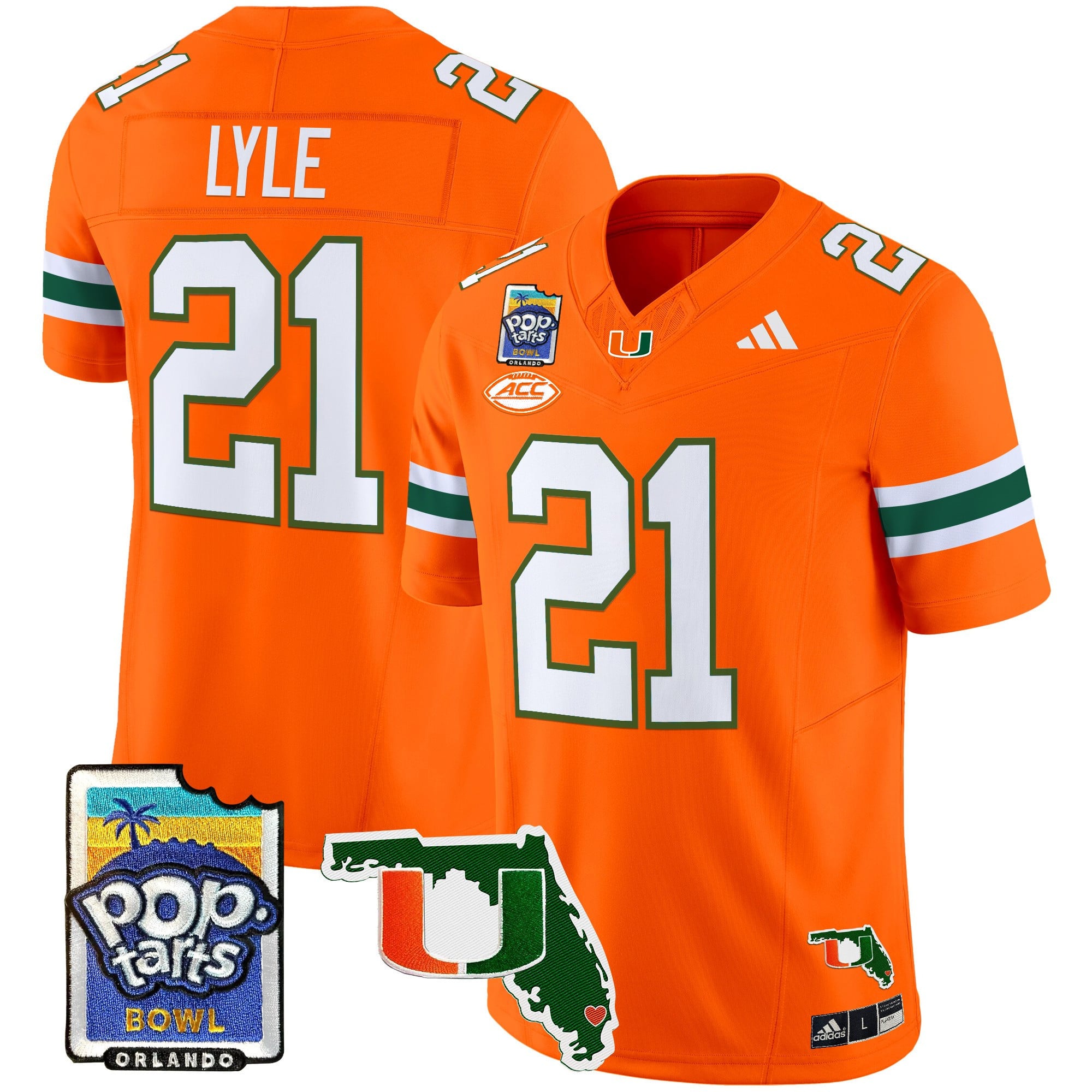 Men's Miami Hurricanes 2025 PopTarts Bowl Patch Vapor Limited Jersey - All Stitched