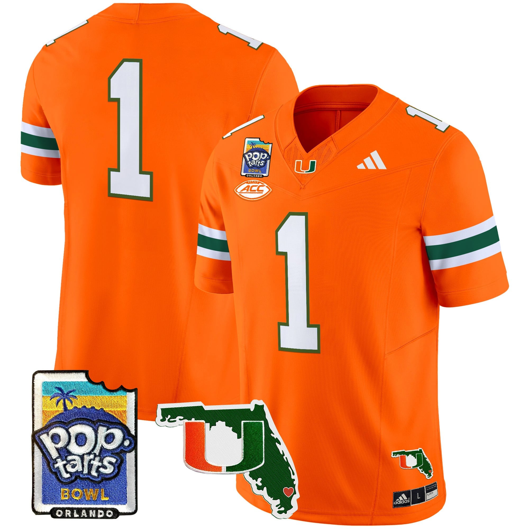 Men's Miami Hurricanes 2025 PopTarts Bowl Patch Vapor Limited Jersey - All Stitched
