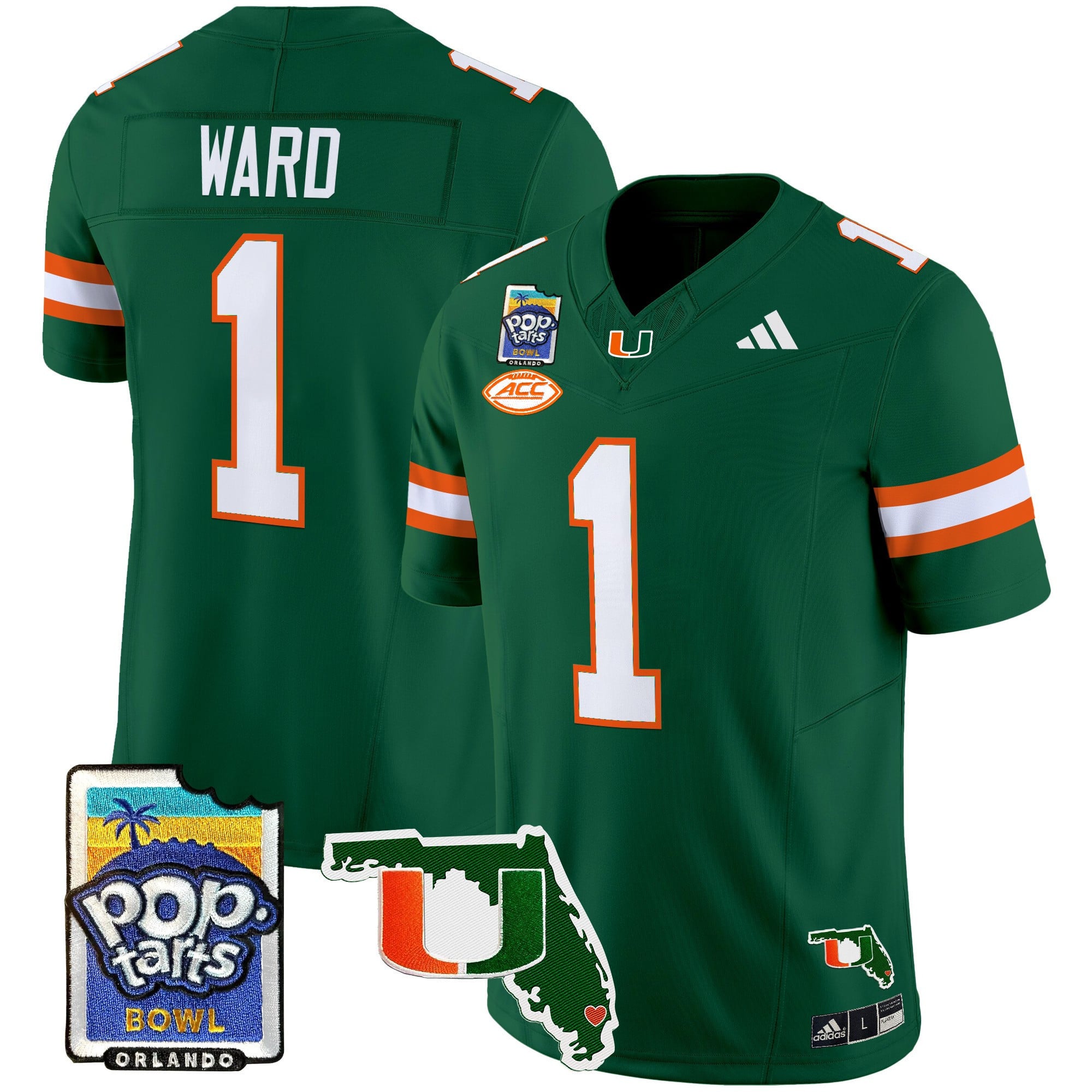 Men's Miami Hurricanes 2025 PopTarts Bowl Patch Vapor Limited Jersey - All Stitched