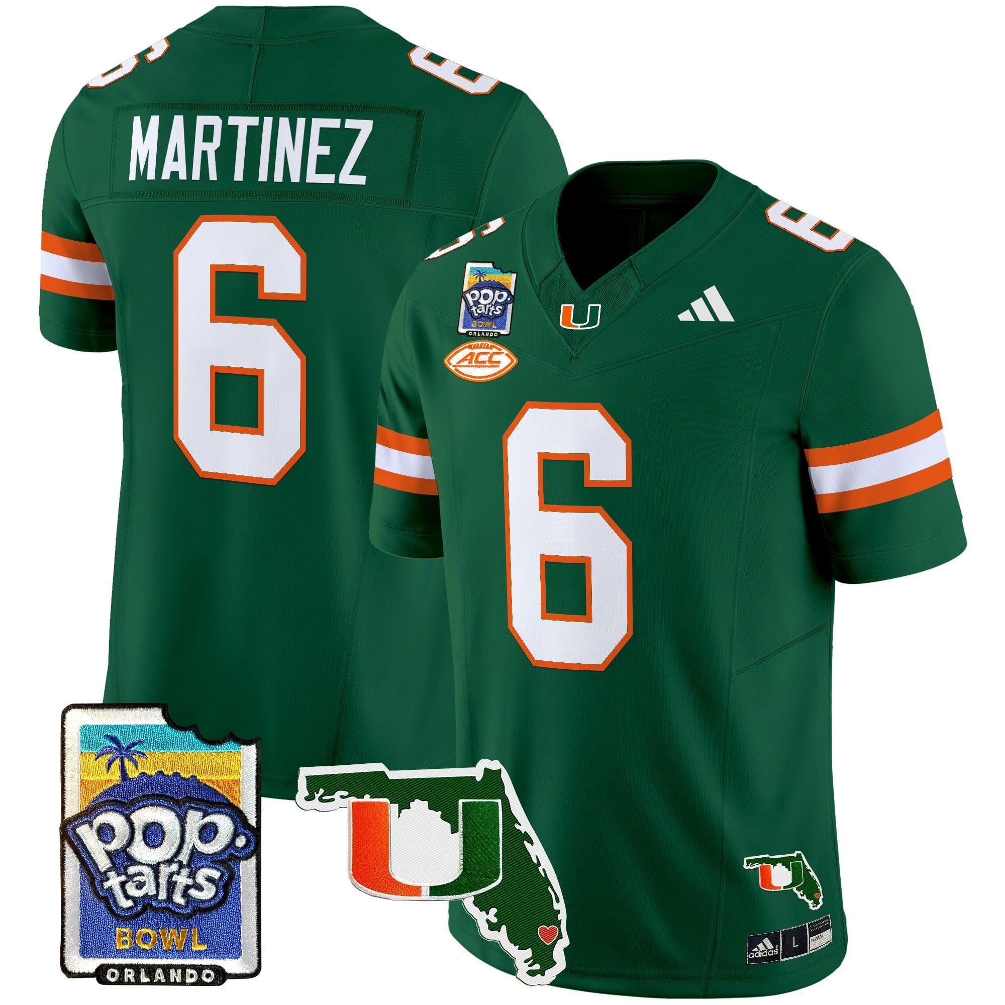 Men's Miami Hurricanes 2025 PopTarts Bowl Patch Vapor Limited Jersey - All Stitched