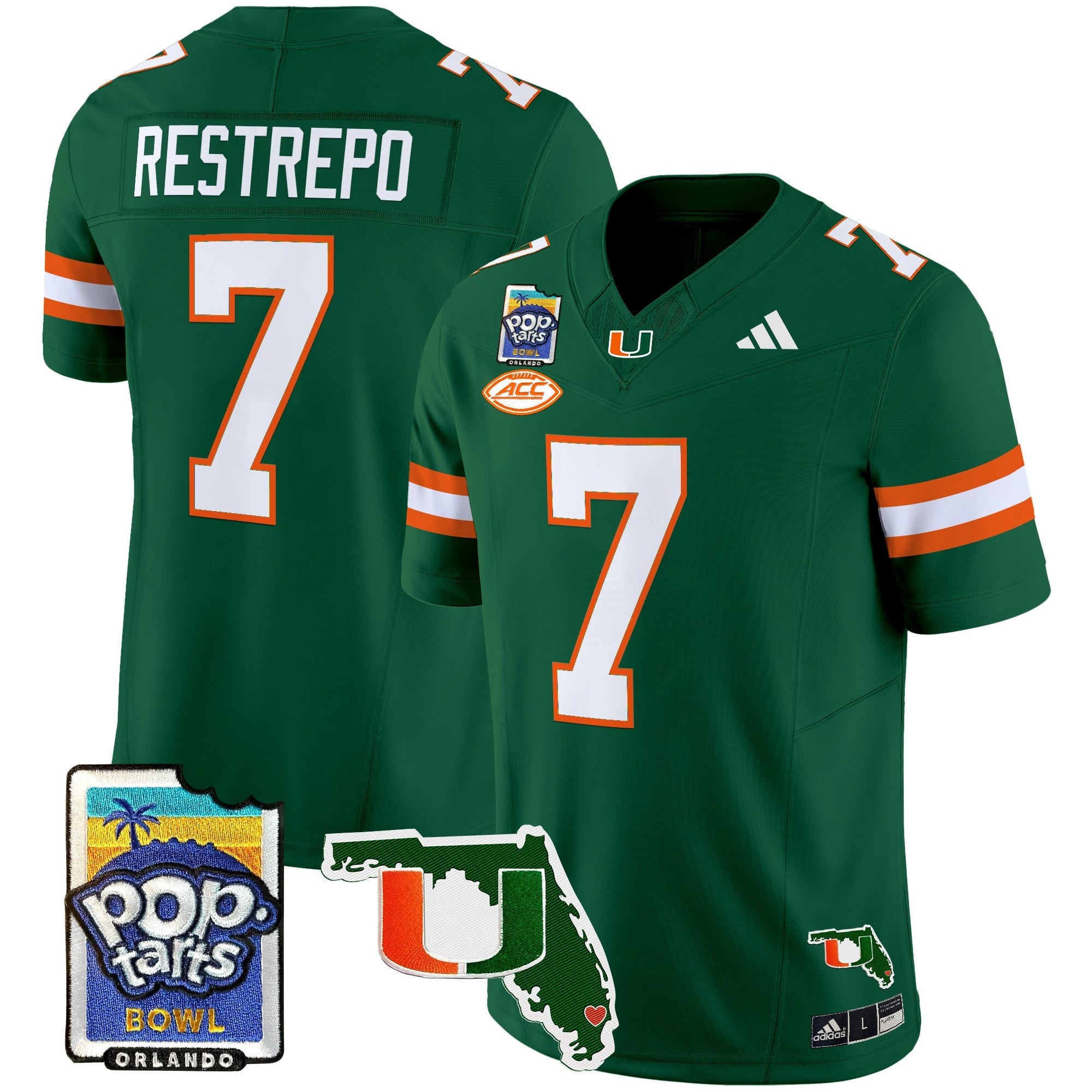 Men's Miami Hurricanes 2025 PopTarts Bowl Patch Vapor Limited Jersey - All Stitched