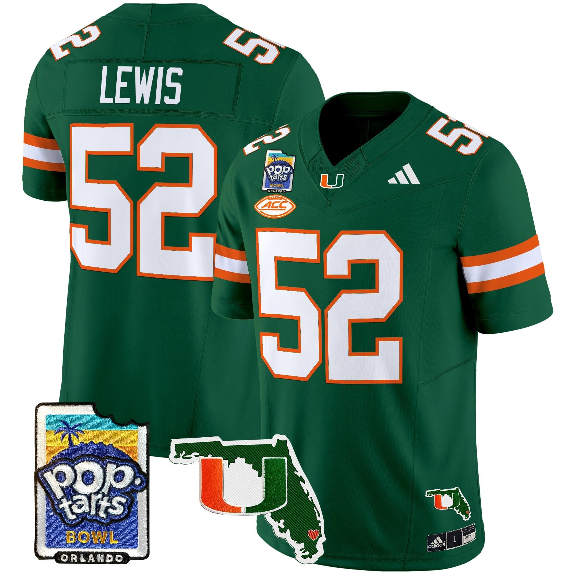 Men's Miami Hurricanes 2025 PopTarts Bowl Patch Vapor Limited Jersey - All Stitched