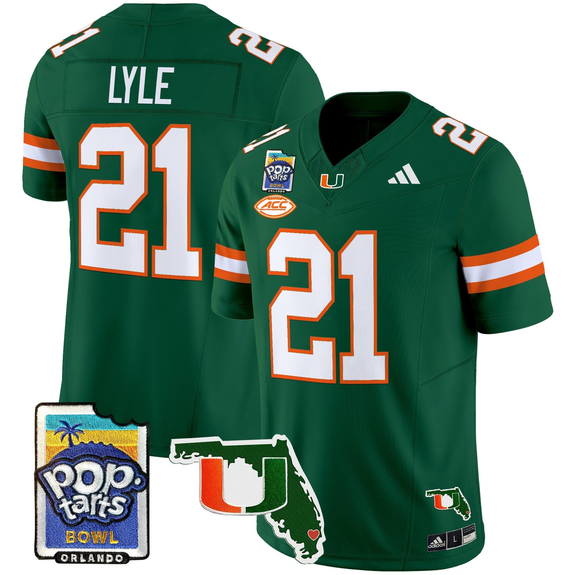 Men's Miami Hurricanes 2025 PopTarts Bowl Patch Vapor Limited Jersey - All Stitched