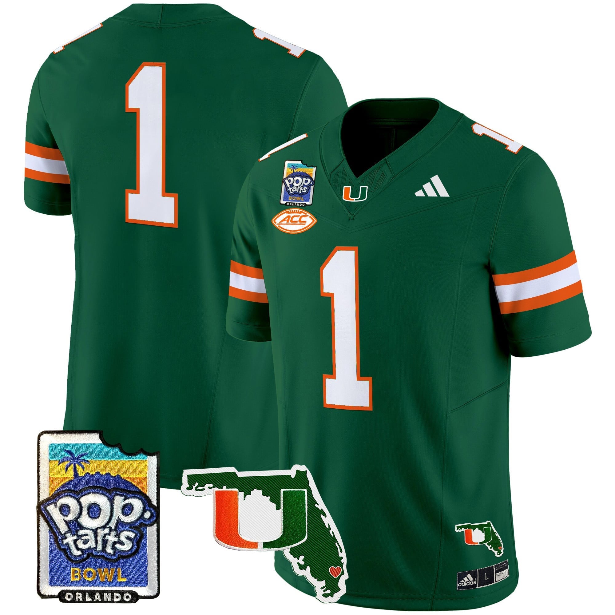 Men's Miami Hurricanes 2025 PopTarts Bowl Patch Vapor Limited Jersey - All Stitched