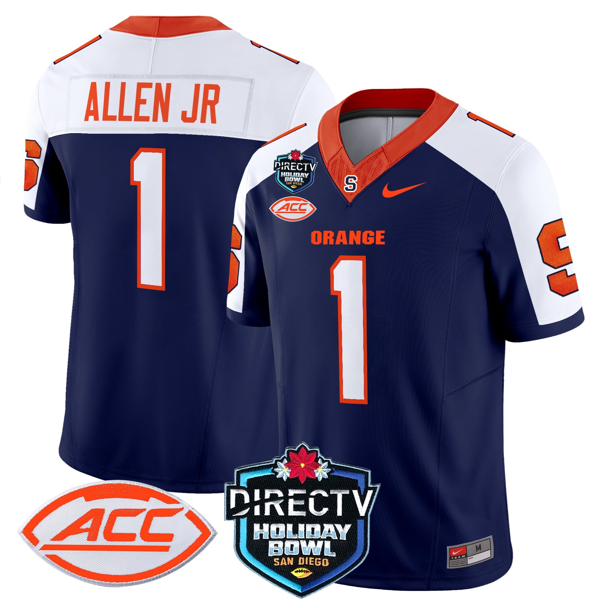 Men's Syracuse Orange 2025 Holiday Bowl Patch Vapor Limited Jersey - All Stitched