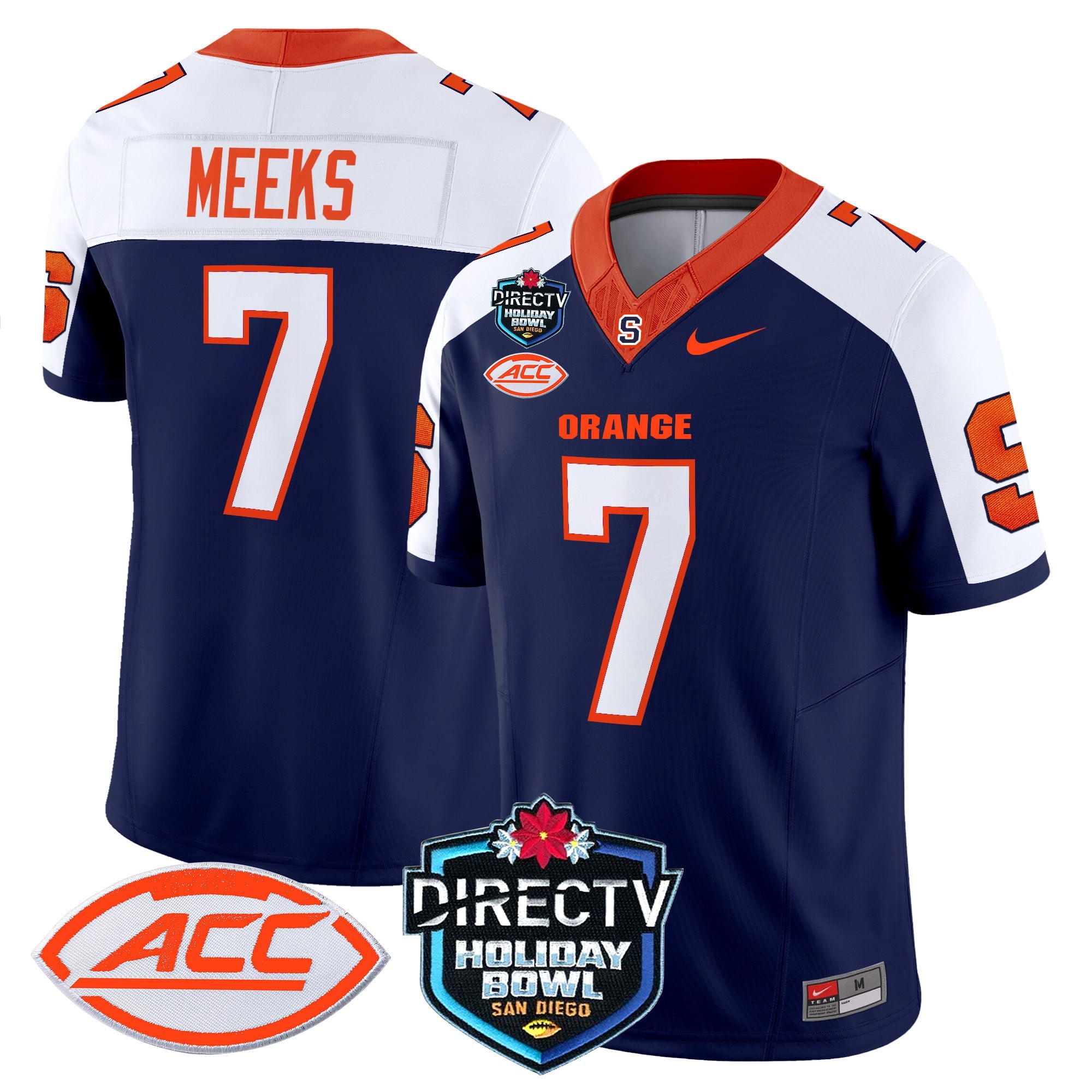 Men's Syracuse Orange 2025 Holiday Bowl Patch Vapor Limited Jersey - All Stitched
