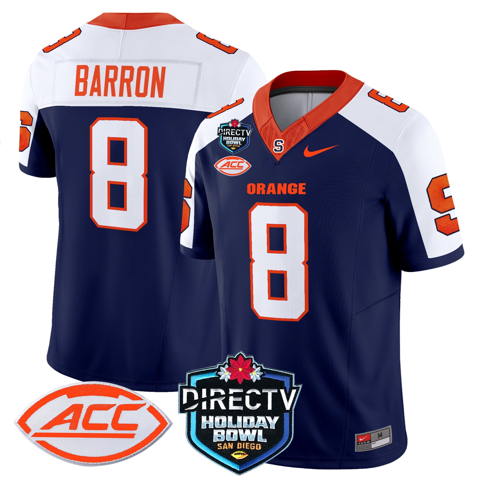 Men's Syracuse Orange 2025 Holiday Bowl Patch Vapor Limited Jersey - All Stitched