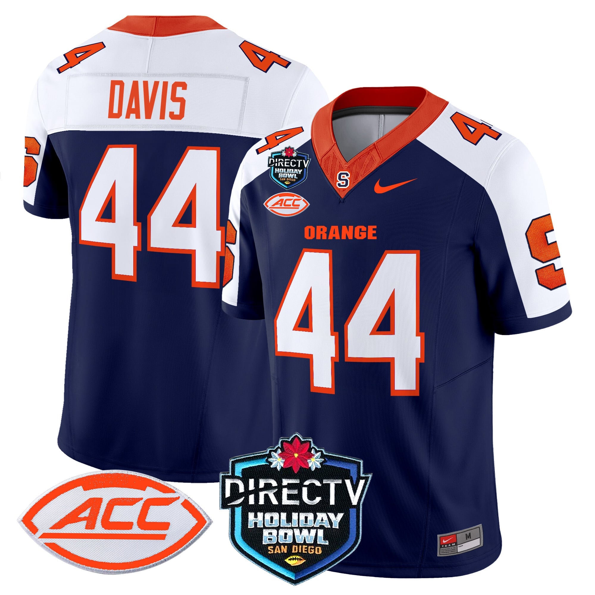 Men's Syracuse Orange 2025 Holiday Bowl Patch Vapor Limited Jersey - All Stitched