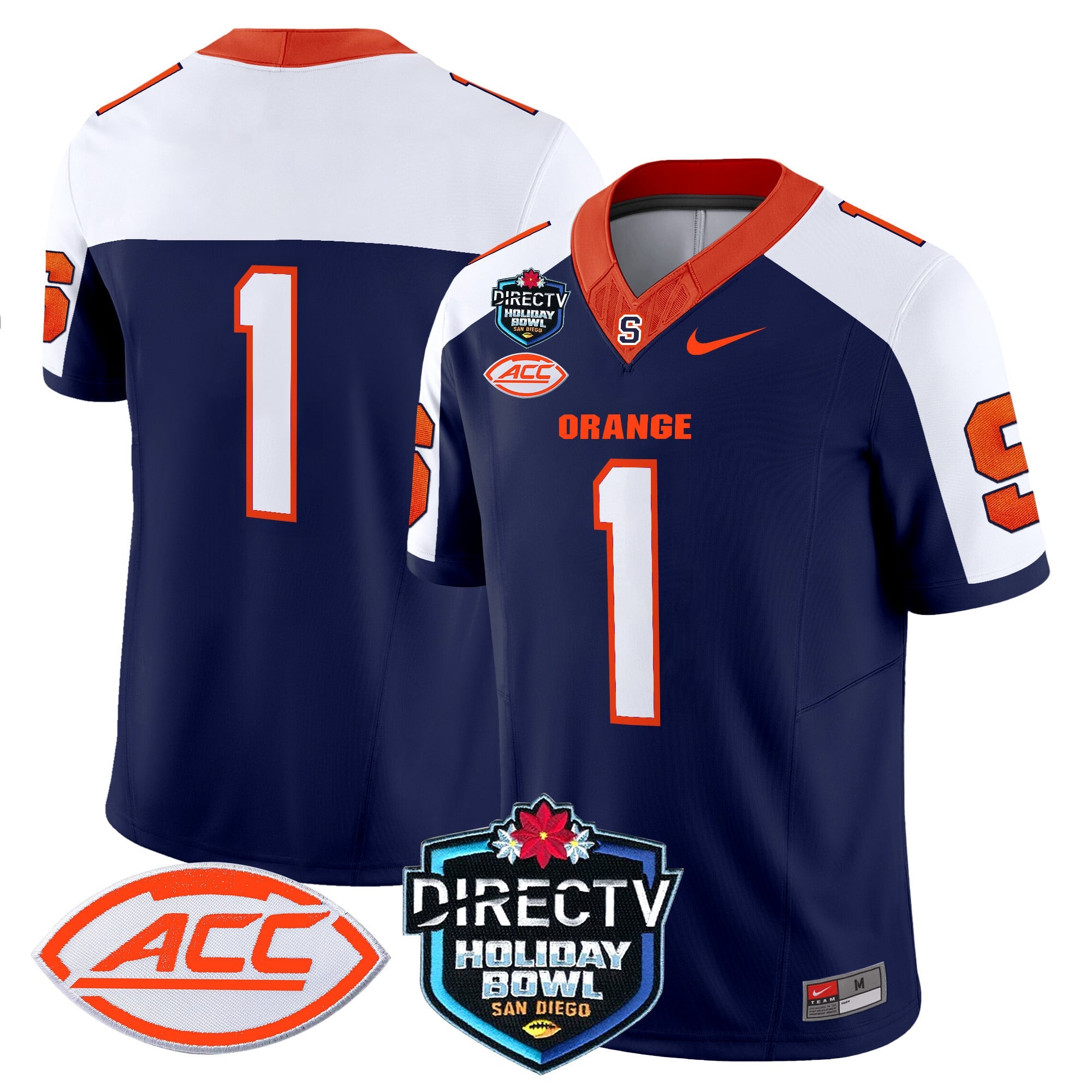 Men's Syracuse Orange 2025 Holiday Bowl Patch Vapor Limited Jersey - All Stitched
