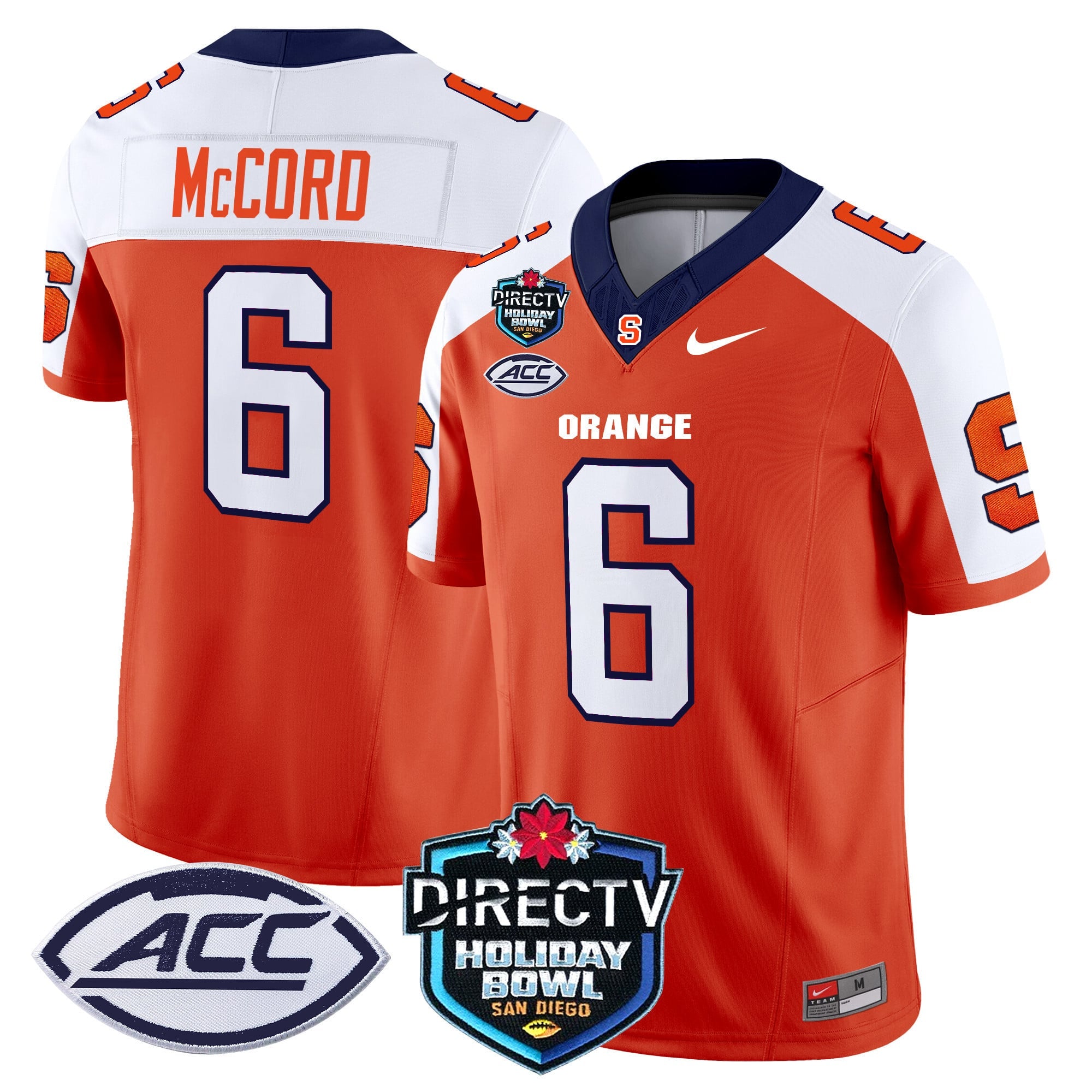 Men's Syracuse Orange 2025 Holiday Bowl Patch Vapor Limited Jersey - All Stitched