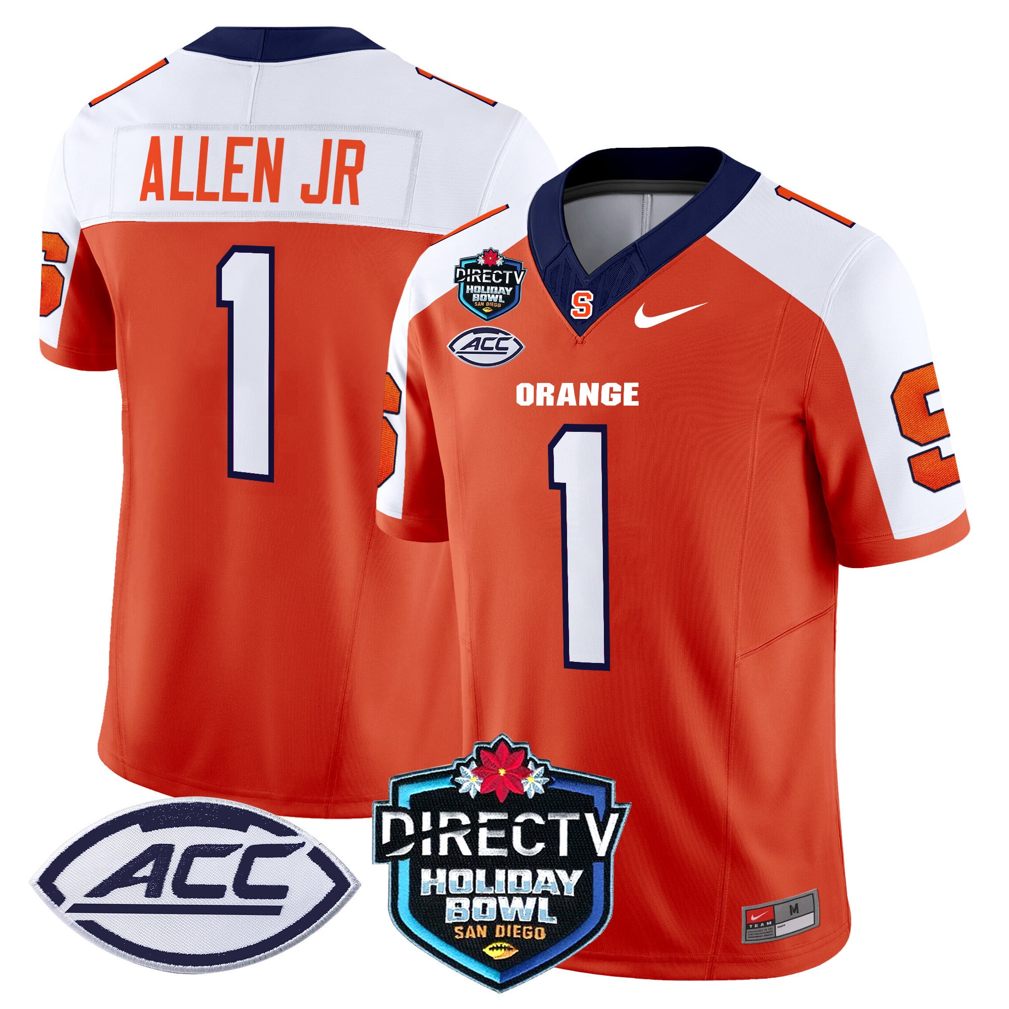 Men's Syracuse Orange 2025 Holiday Bowl Patch Vapor Limited Jersey - All Stitched