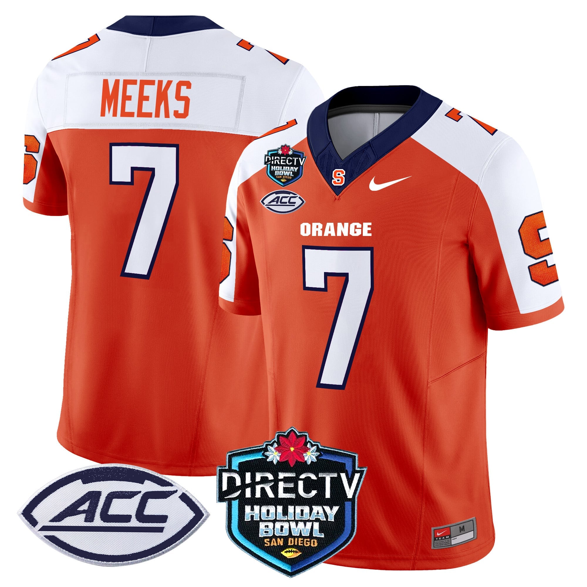Men's Syracuse Orange 2025 Holiday Bowl Patch Vapor Limited Jersey - All Stitched