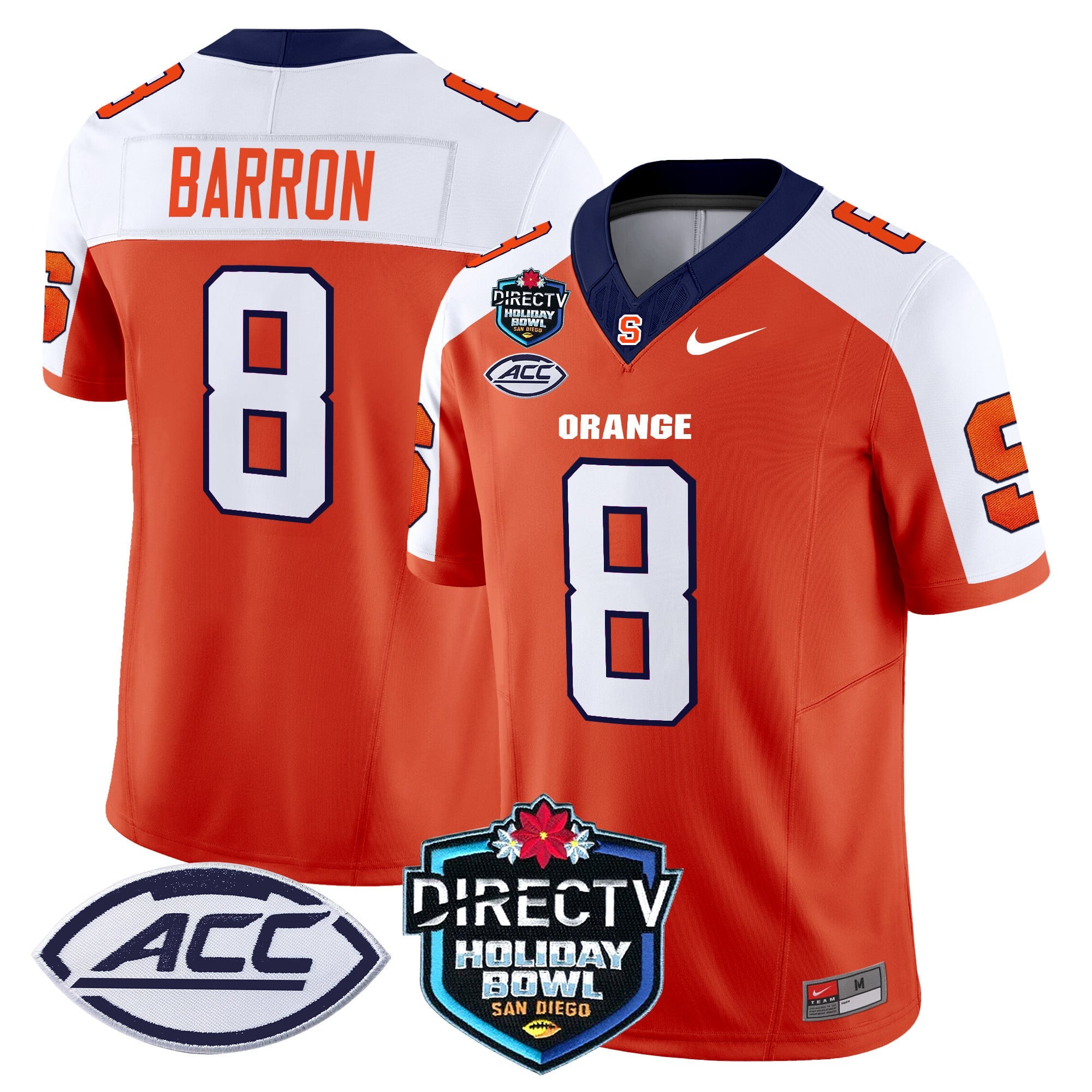 Men's Syracuse Orange 2025 Holiday Bowl Patch Vapor Limited Jersey - All Stitched