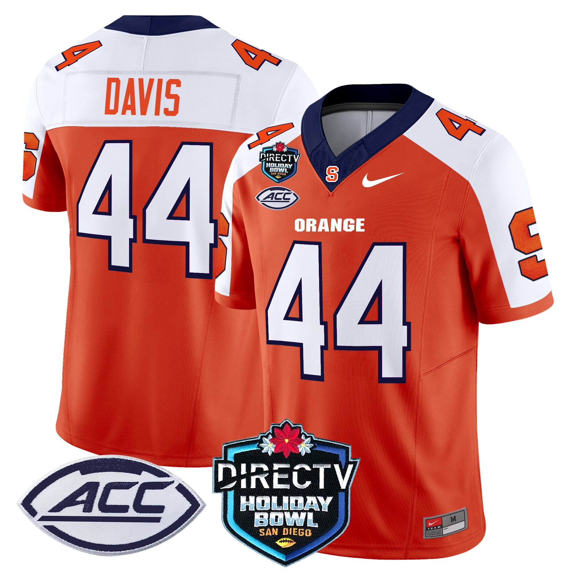Men's Syracuse Orange 2025 Holiday Bowl Patch Vapor Limited Jersey - All Stitched
