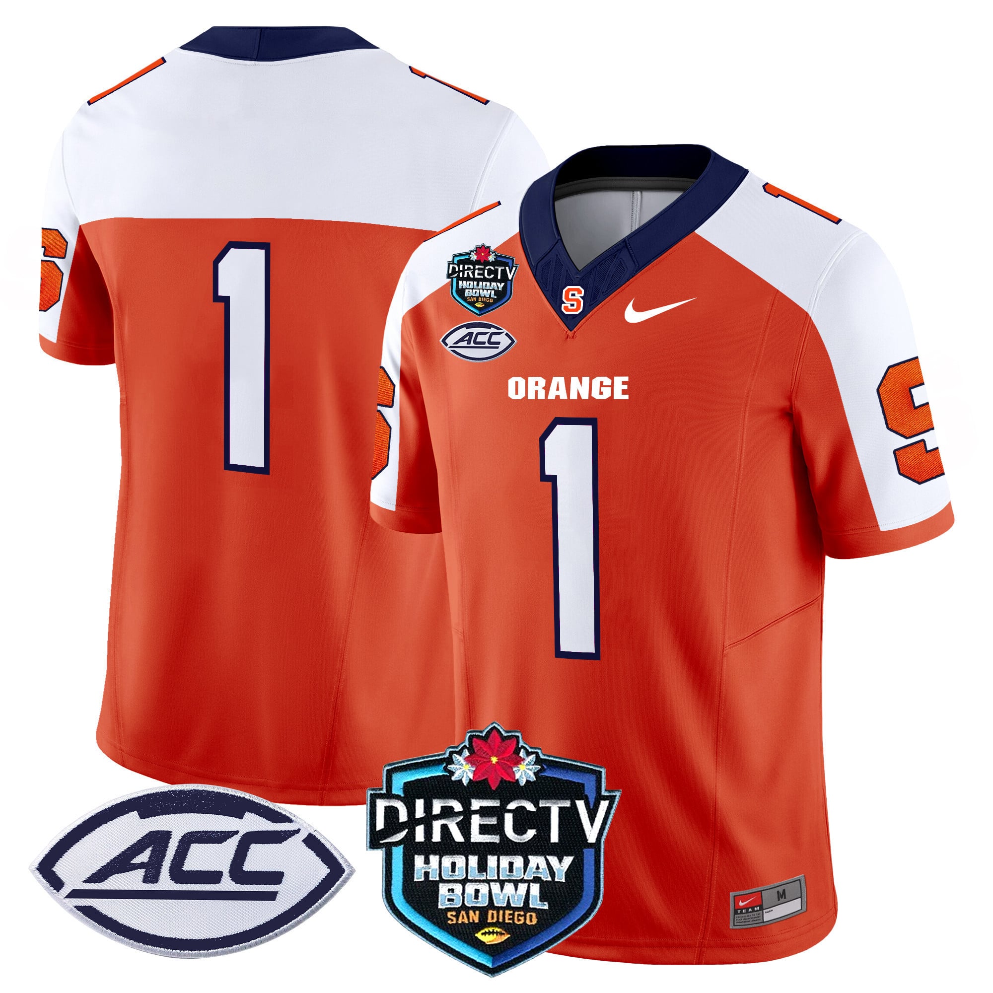 Men's Syracuse Orange 2025 Holiday Bowl Patch Vapor Limited Jersey - All Stitched