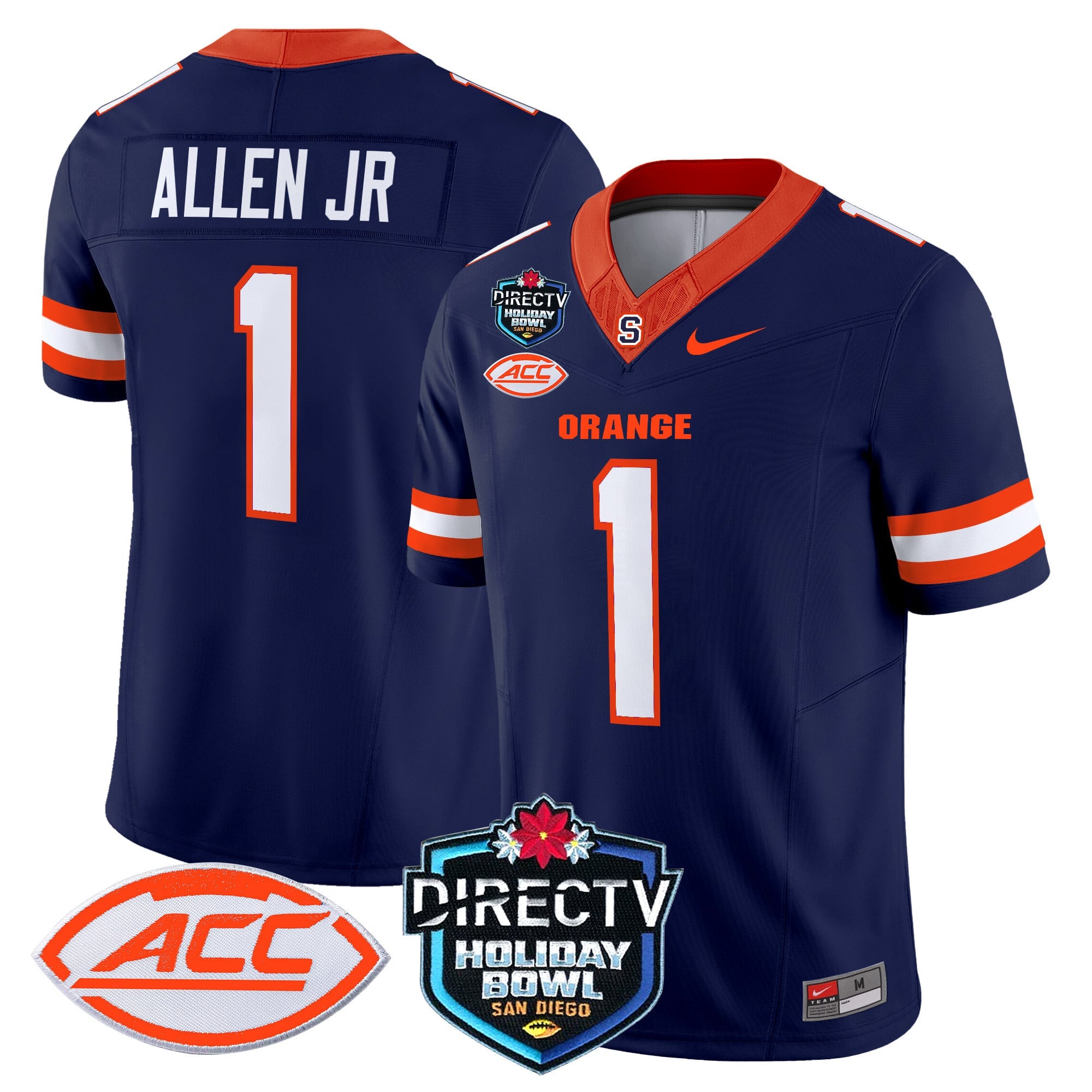 Men's Syracuse Orange 2025 Holiday Bowl Patch Vapor Limited Jersey - All Stitched