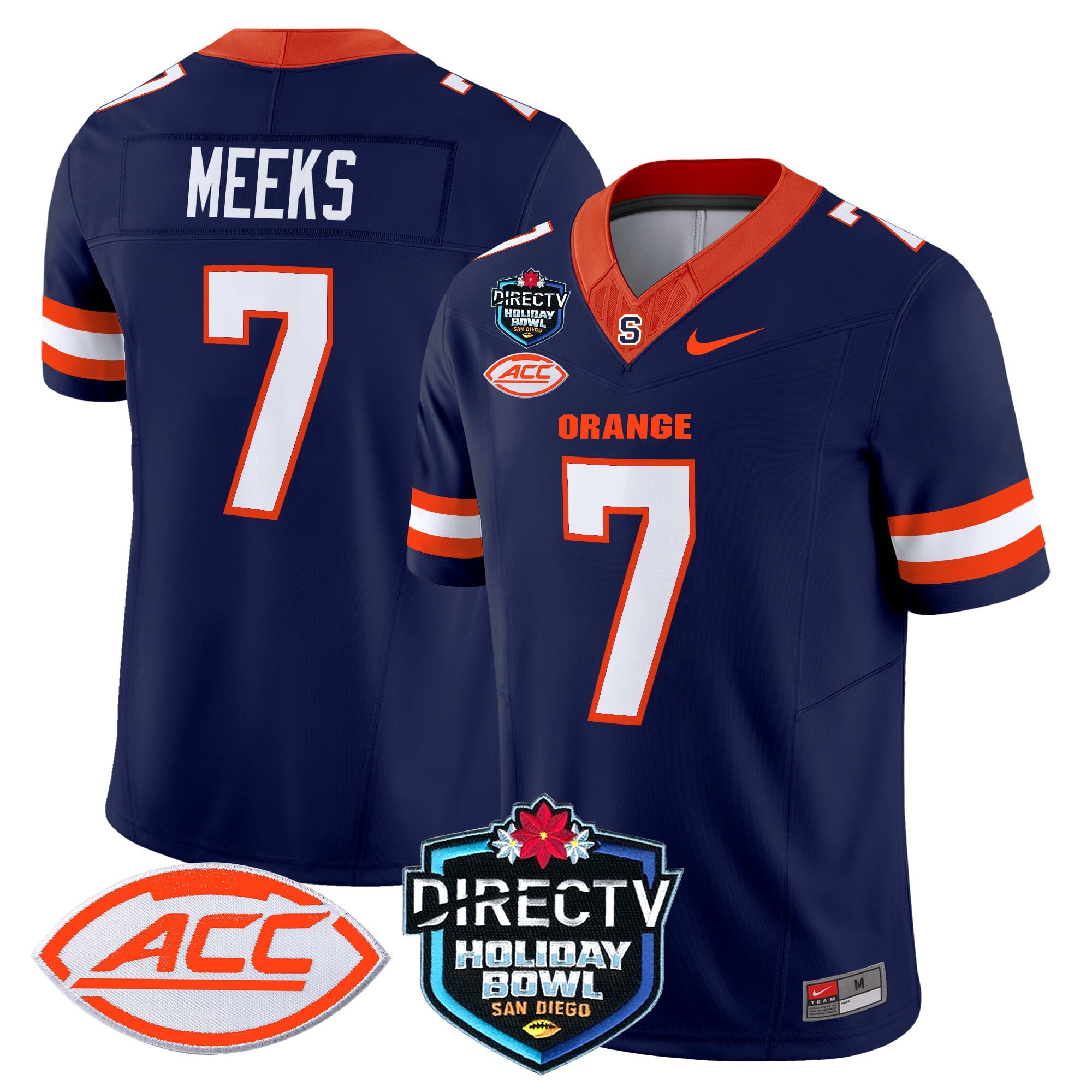 Men's Syracuse Orange 2025 Holiday Bowl Patch Vapor Limited Jersey - All Stitched