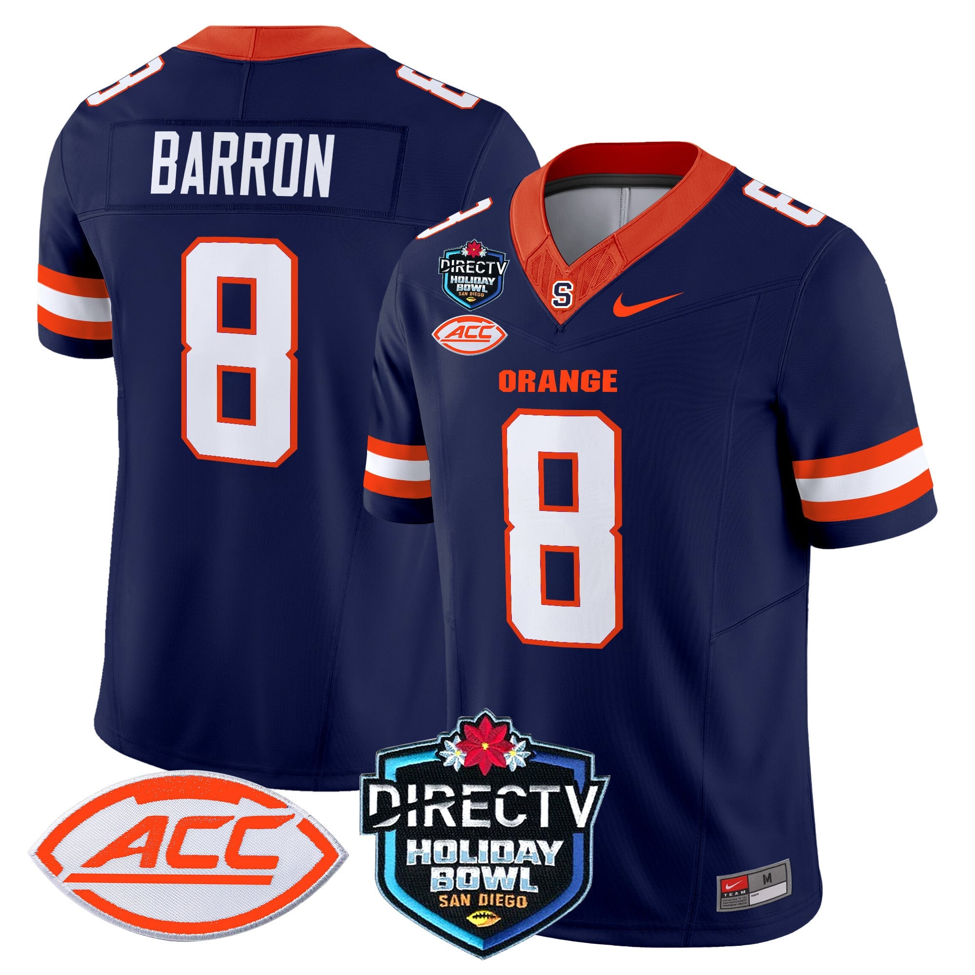 Men's Syracuse Orange 2025 Holiday Bowl Patch Vapor Limited Jersey - All Stitched