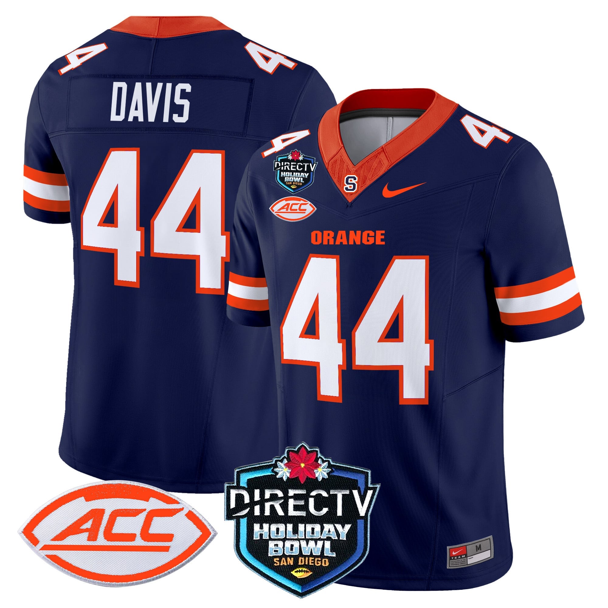 Men's Syracuse Orange 2025 Holiday Bowl Patch Vapor Limited Jersey - All Stitched