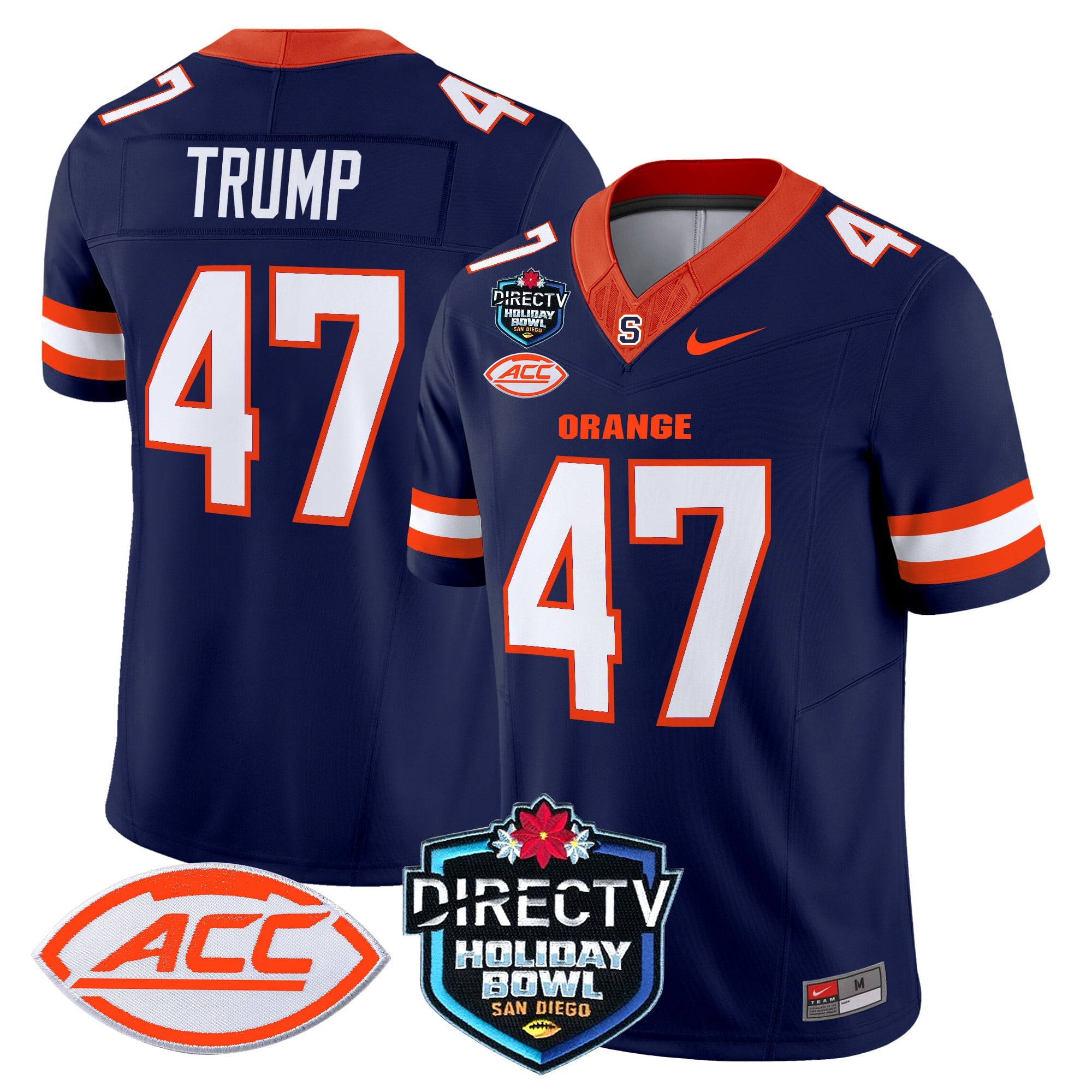 Men's Syracuse Orange 2025 Holiday Bowl Patch Vapor Limited Jersey - All Stitched