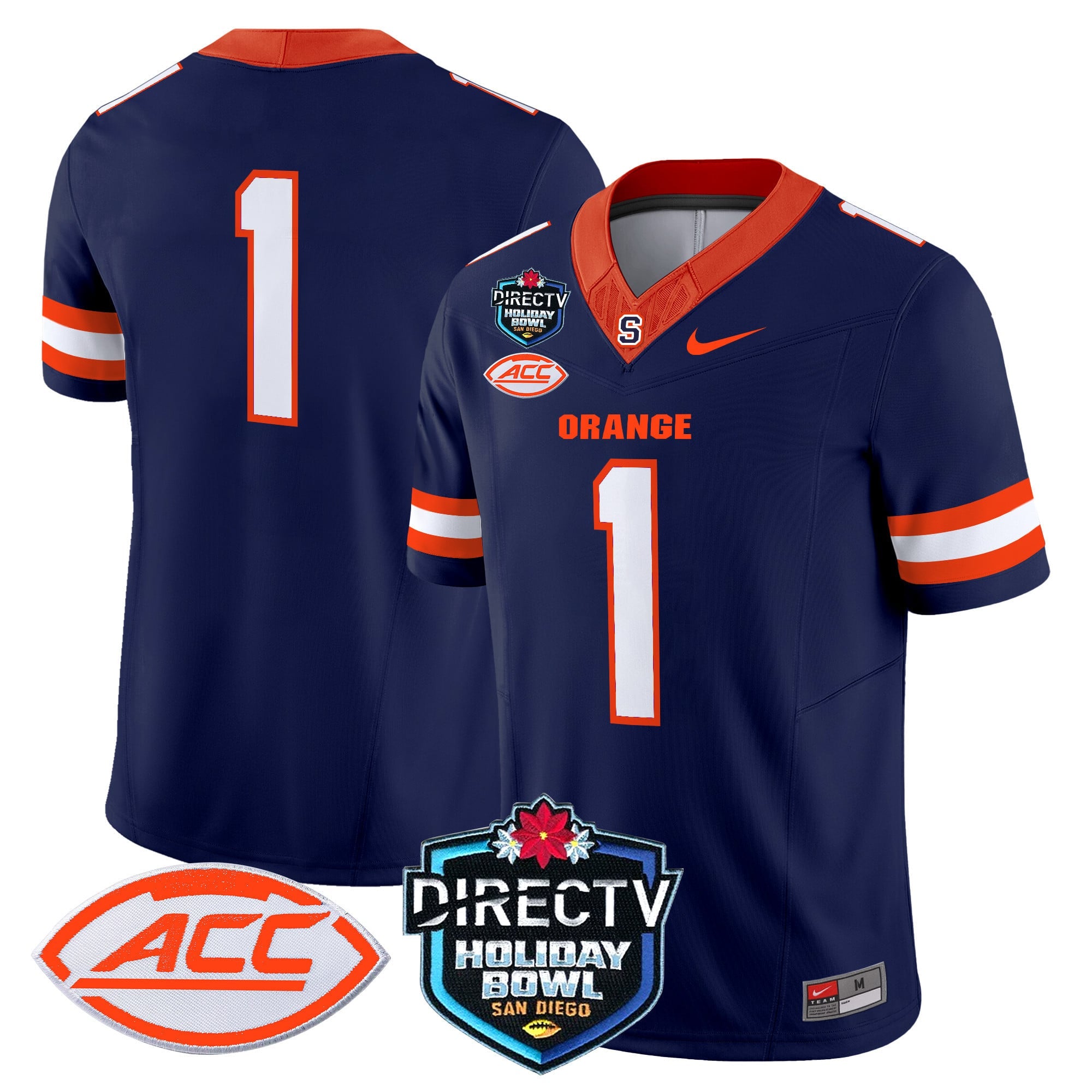 Men's Syracuse Orange 2025 Holiday Bowl Patch Vapor Limited Jersey - All Stitched