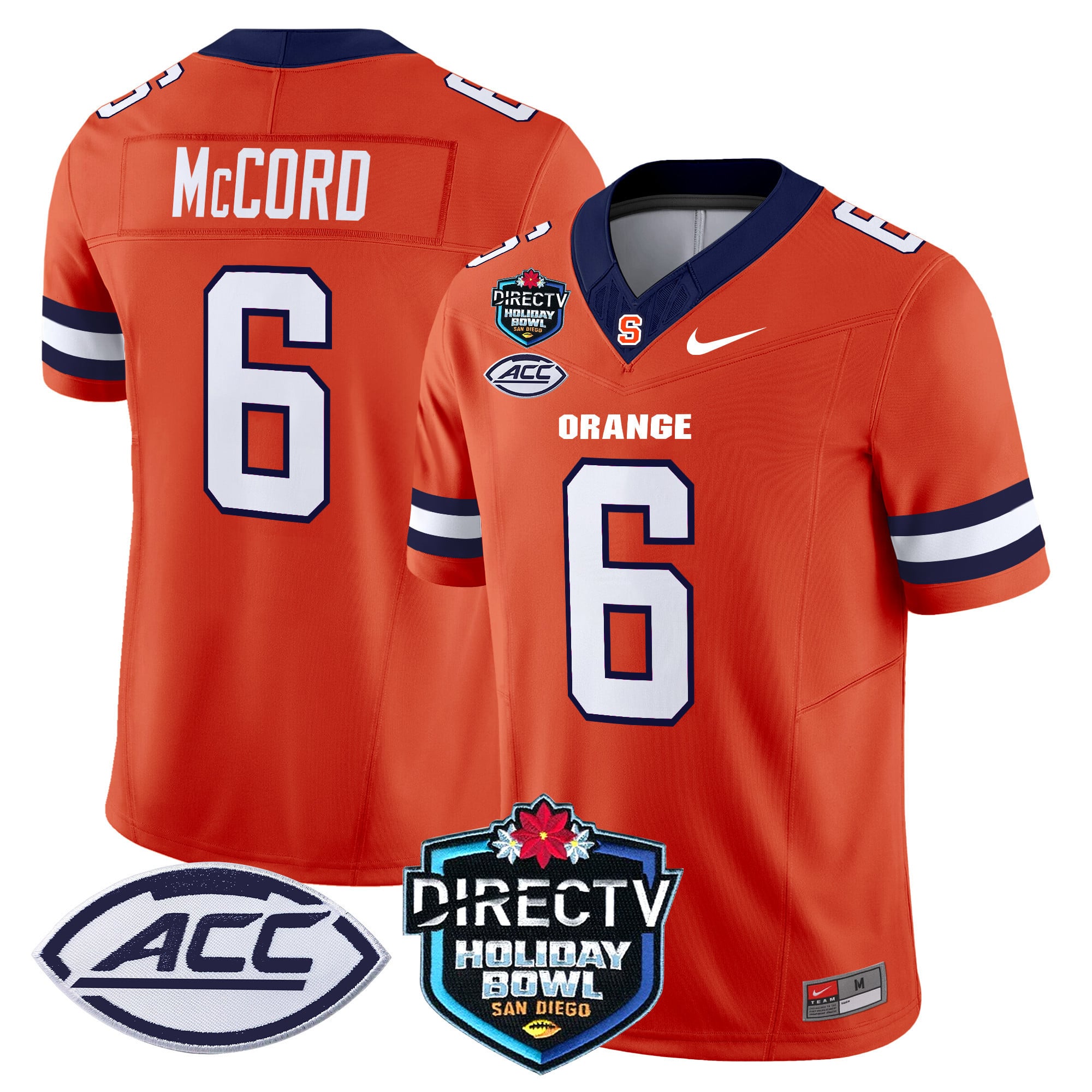 Men's Syracuse Orange 2025 Holiday Bowl Patch Vapor Limited Jersey - All Stitched