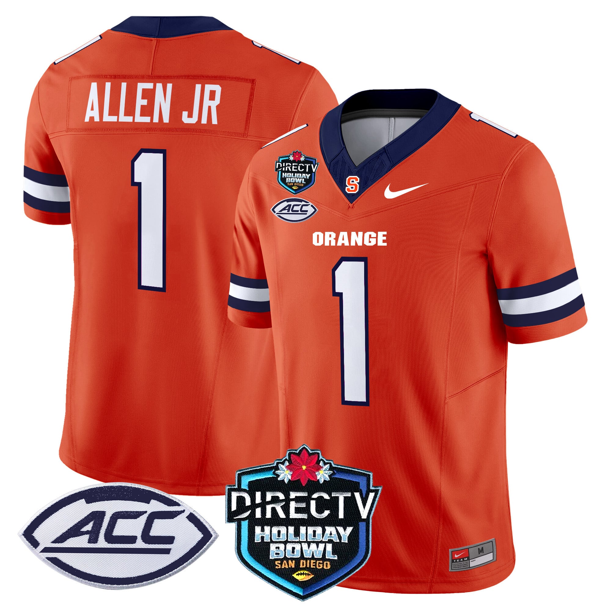 Men's Syracuse Orange 2025 Holiday Bowl Patch Vapor Limited Jersey - All Stitched