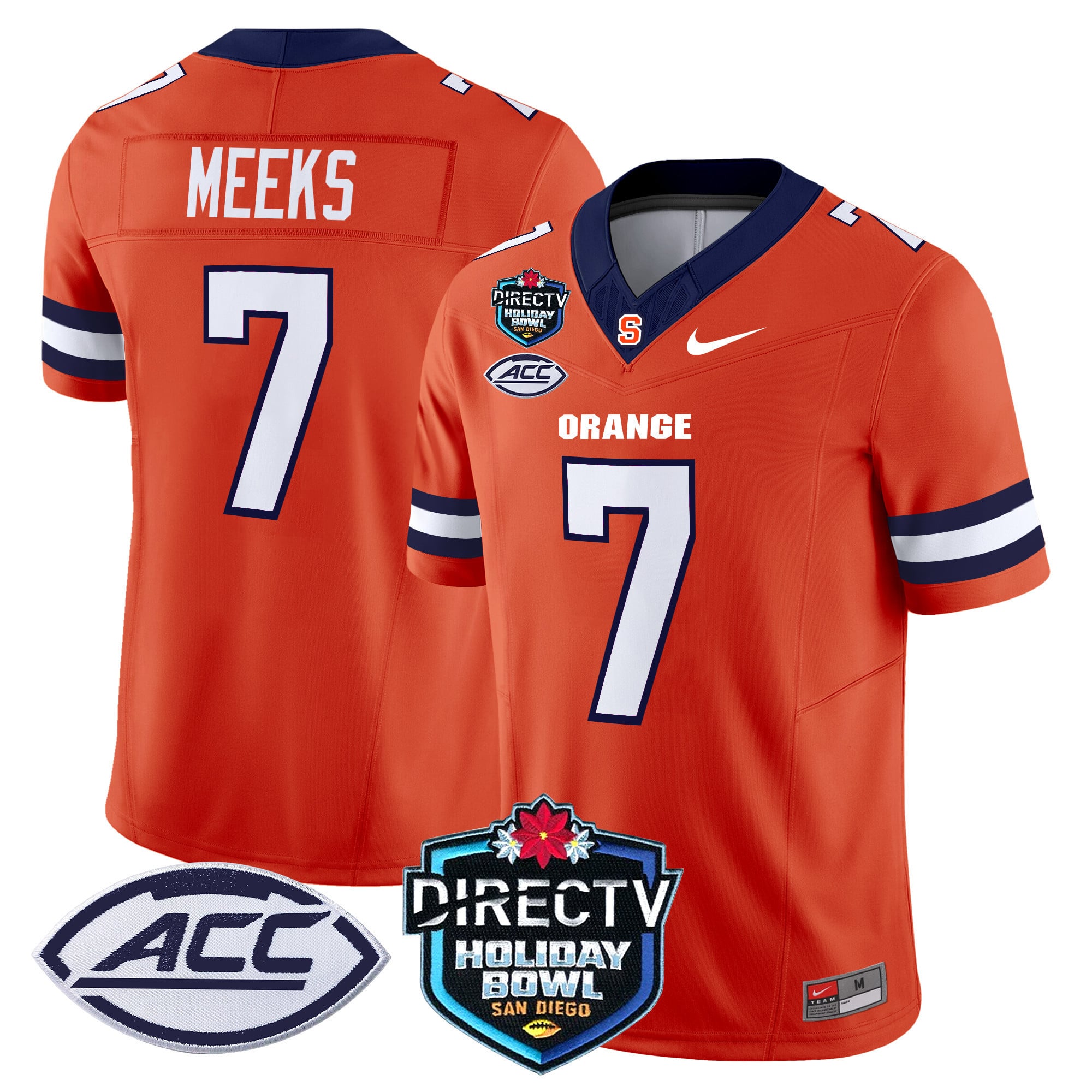 Men's Syracuse Orange 2025 Holiday Bowl Patch Vapor Limited Jersey - All Stitched