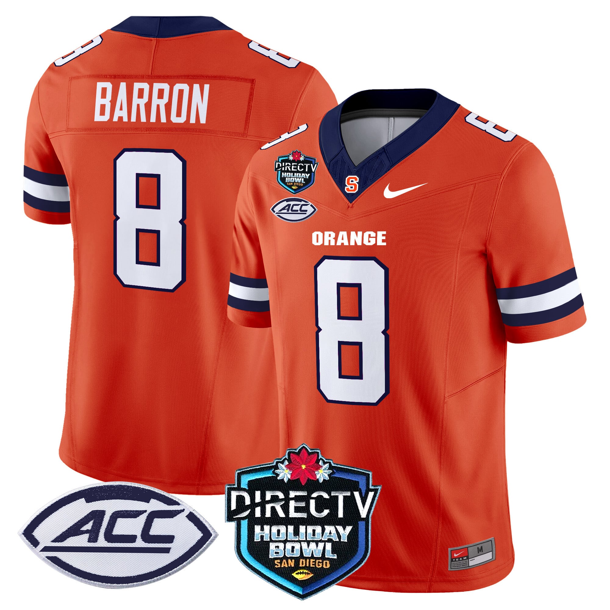 Men's Syracuse Orange 2025 Holiday Bowl Patch Vapor Limited Jersey - All Stitched
