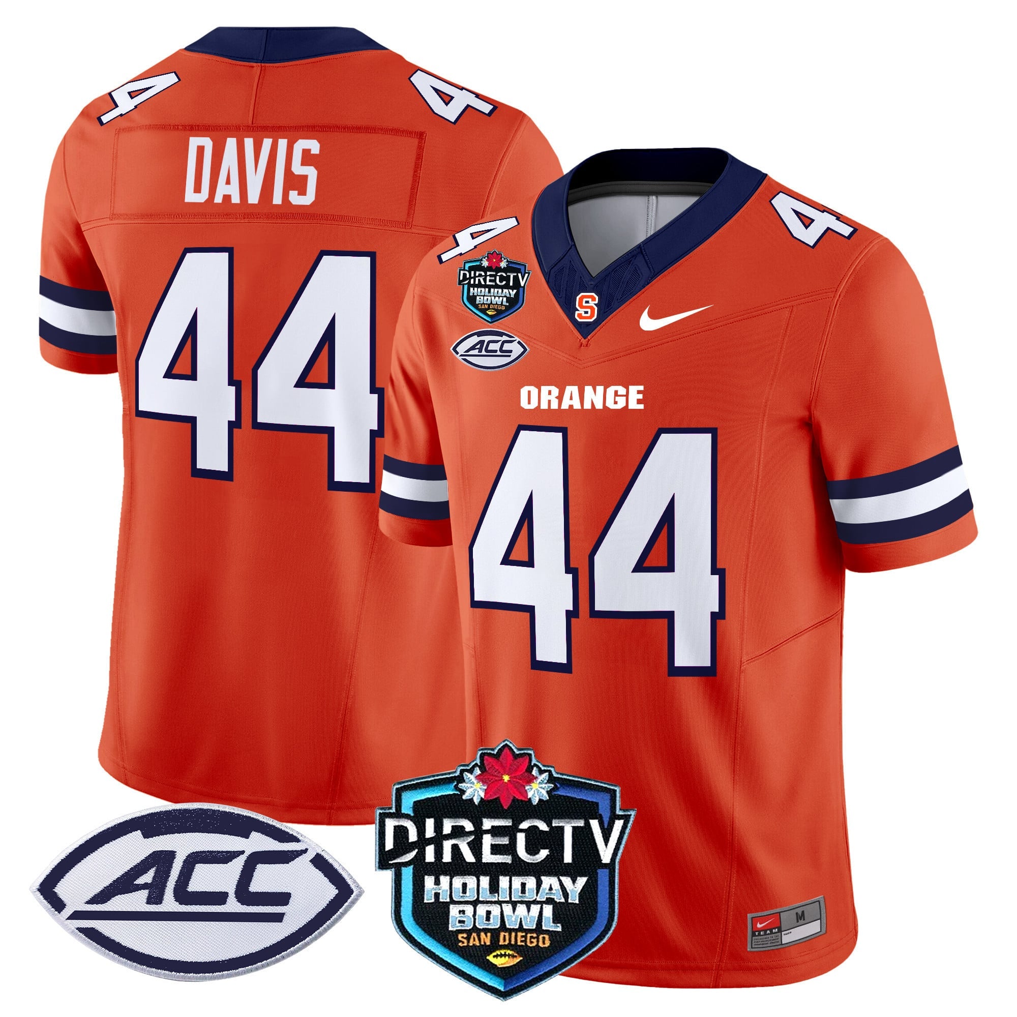 Men's Syracuse Orange 2025 Holiday Bowl Patch Vapor Limited Jersey - All Stitched