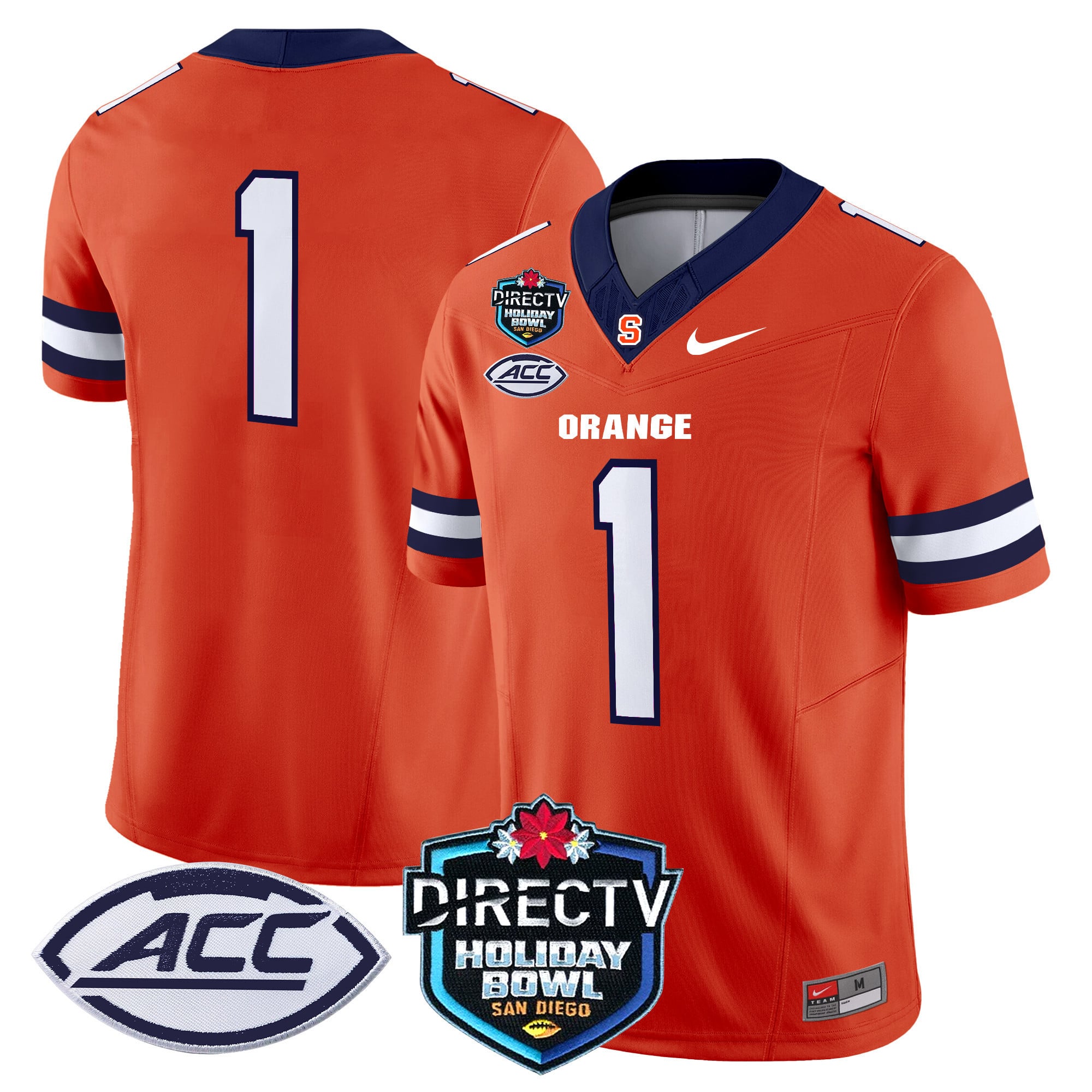 Men's Syracuse Orange 2025 Holiday Bowl Patch Vapor Limited Jersey - All Stitched