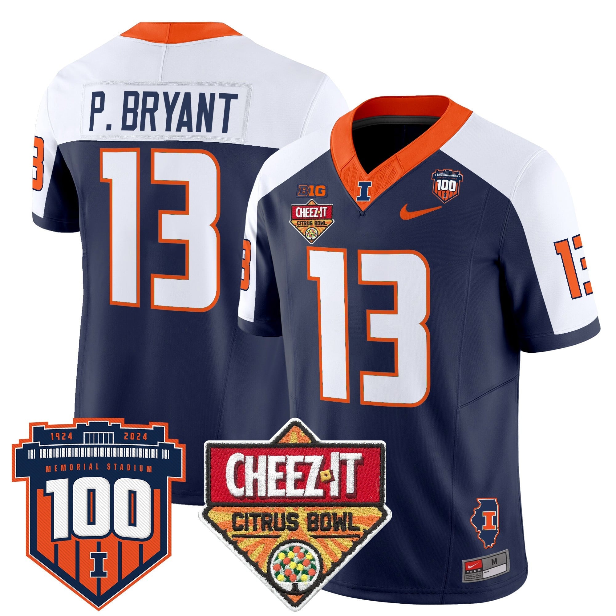 Men's Illinois Fighting Illini 2025 Cheez-It Citrus Bowl Patch Vapor Limited Jersey - All Stitched