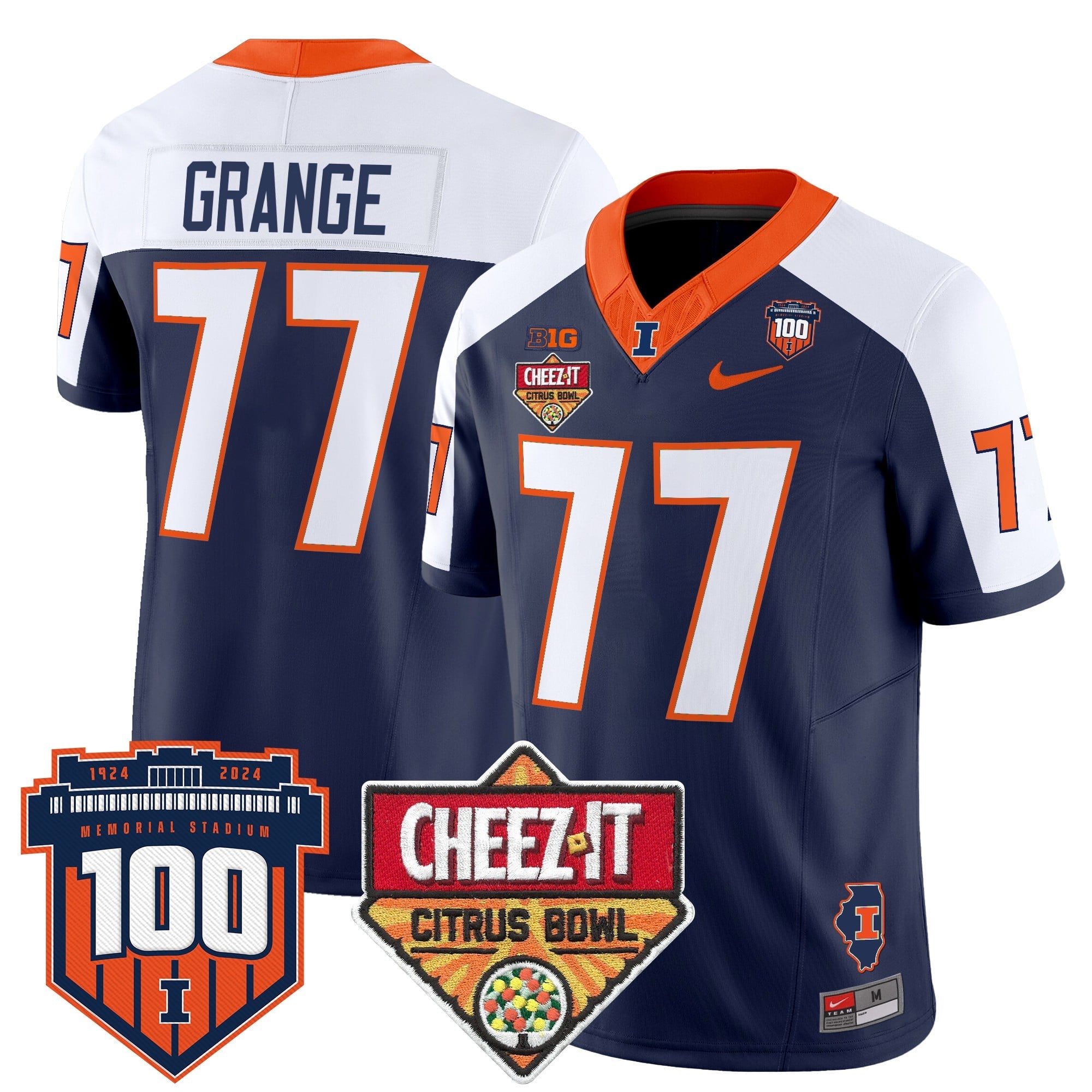 Men's Illinois Fighting Illini 2025 Cheez-It Citrus Bowl Patch Vapor Limited Jersey - All Stitched
