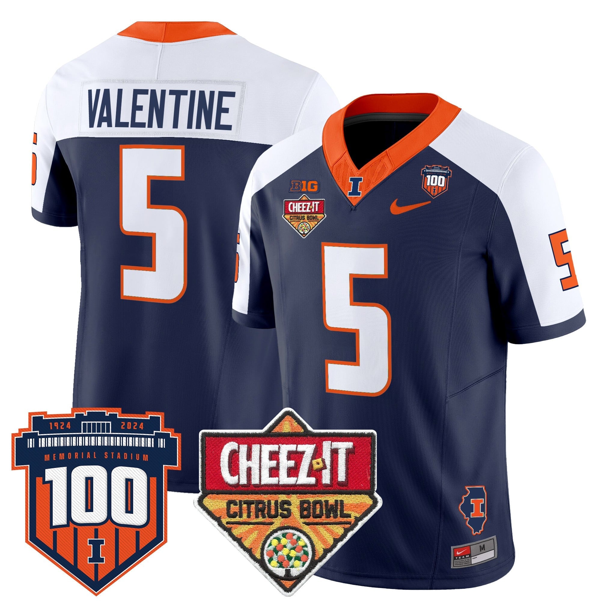 Men's Illinois Fighting Illini 2025 Cheez-It Citrus Bowl Patch Vapor Limited Jersey - All Stitched