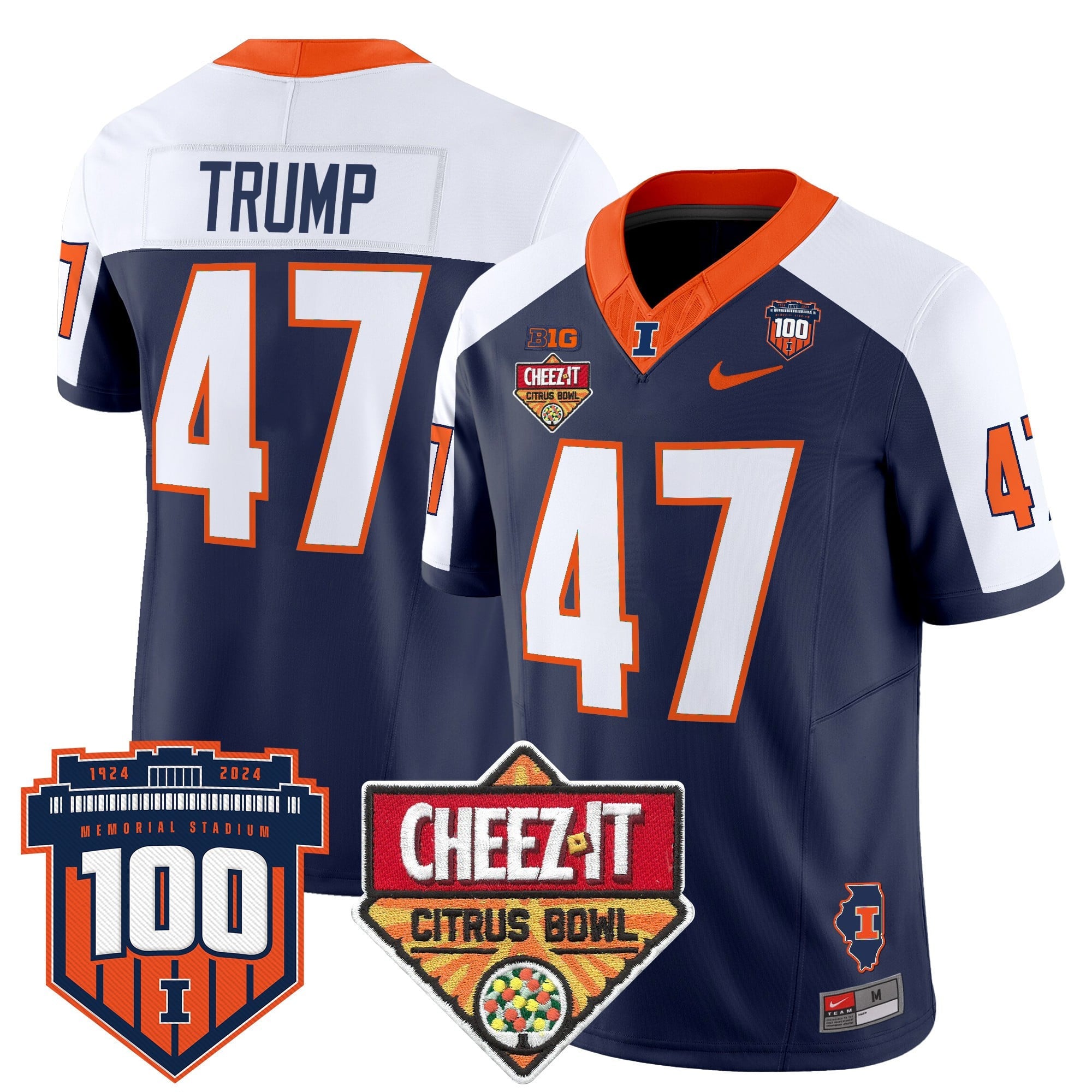 Men's Illinois Fighting Illini 2025 Cheez-It Citrus Bowl Patch Vapor Limited Jersey - All Stitched