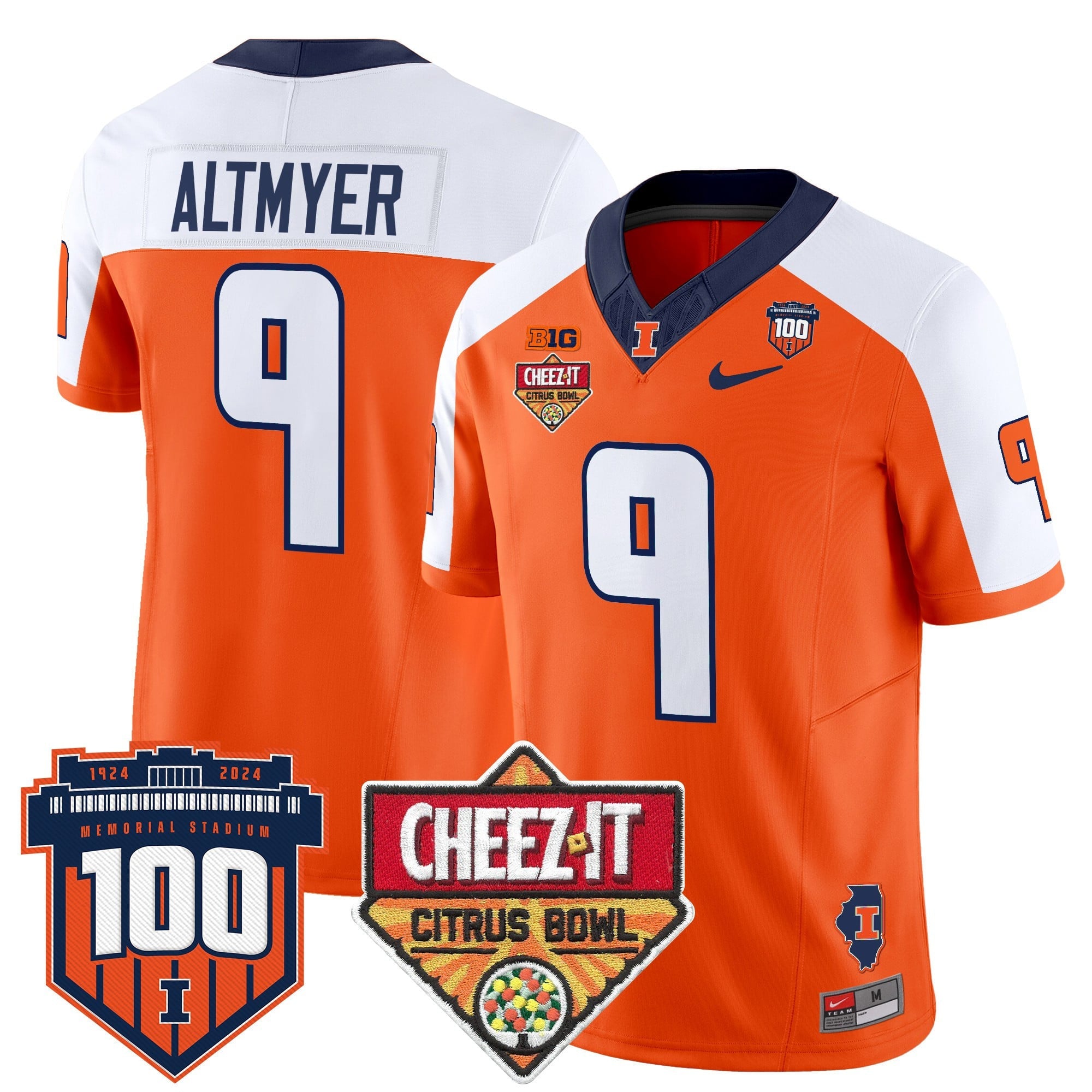 Men's Illinois Fighting Illini 2025 Cheez-It Citrus Bowl Patch Vapor Limited Jersey - All Stitched