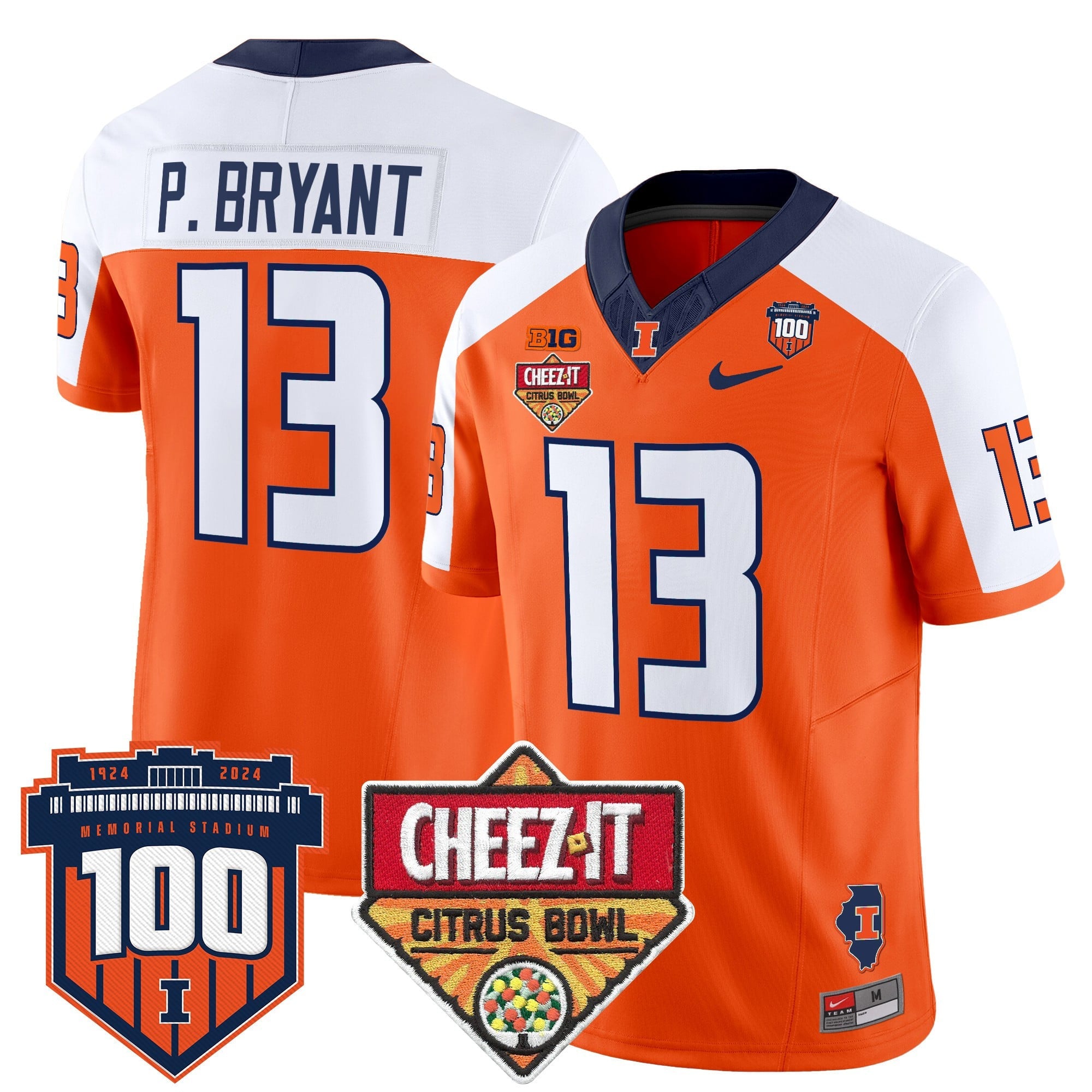 Men's Illinois Fighting Illini 2025 Cheez-It Citrus Bowl Patch Vapor Limited Jersey - All Stitched