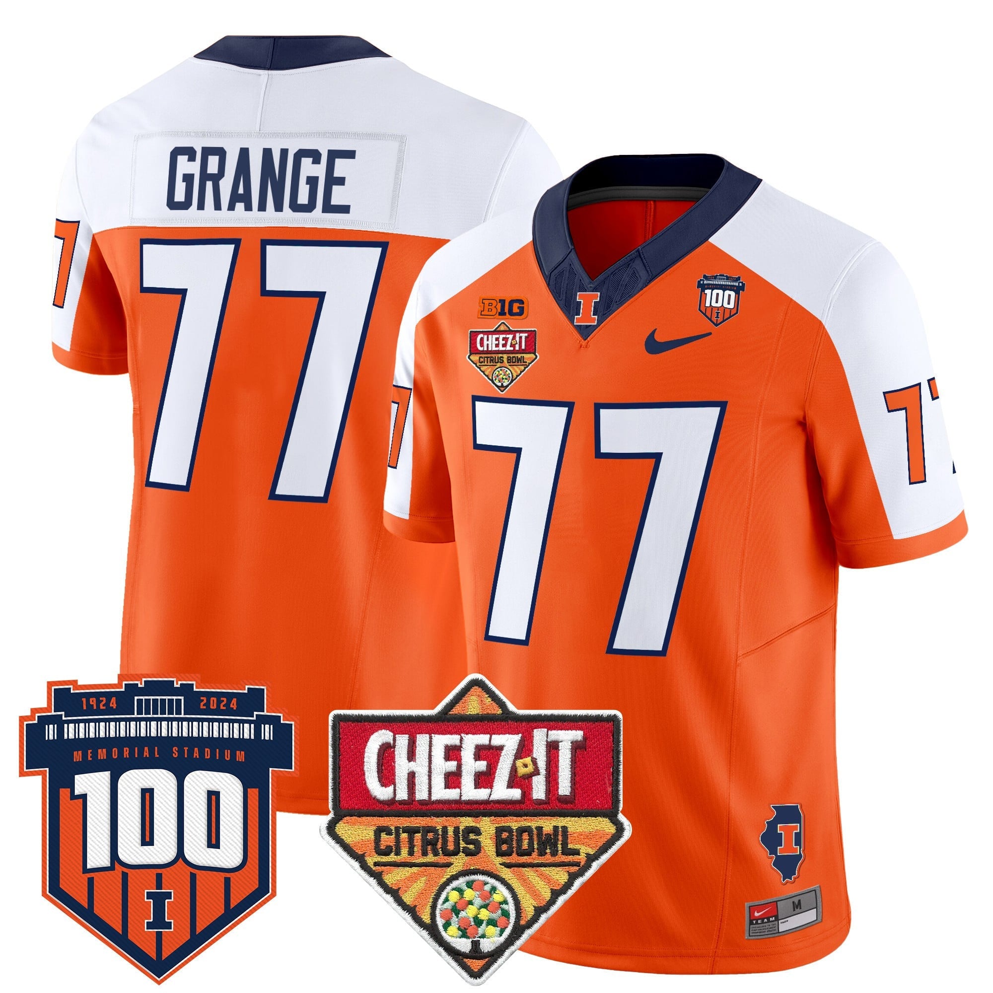 Men's Illinois Fighting Illini 2025 Cheez-It Citrus Bowl Patch Vapor Limited Jersey - All Stitched