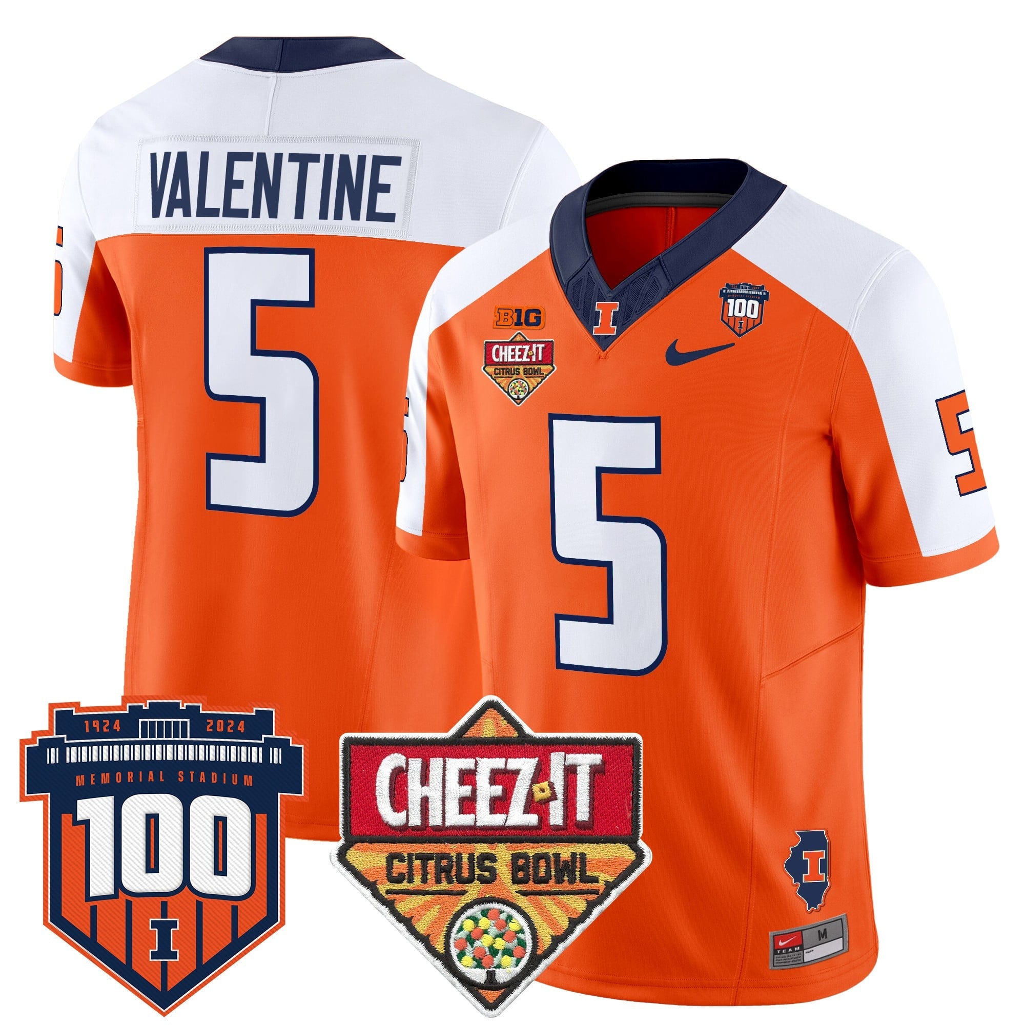 Men's Illinois Fighting Illini 2025 Cheez-It Citrus Bowl Patch Vapor Limited Jersey - All Stitched