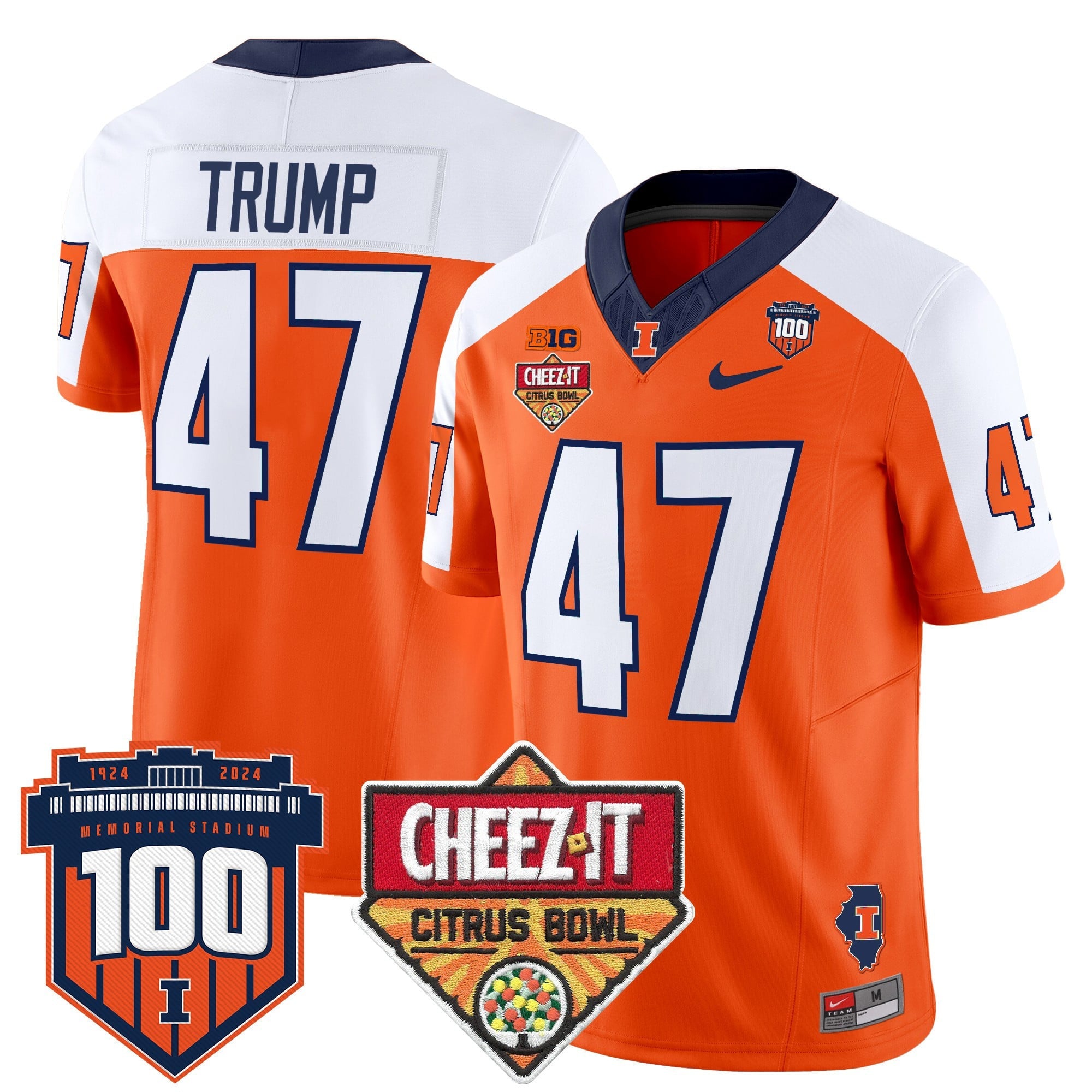Men's Illinois Fighting Illini 2025 Cheez-It Citrus Bowl Patch Vapor Limited Jersey - All Stitched