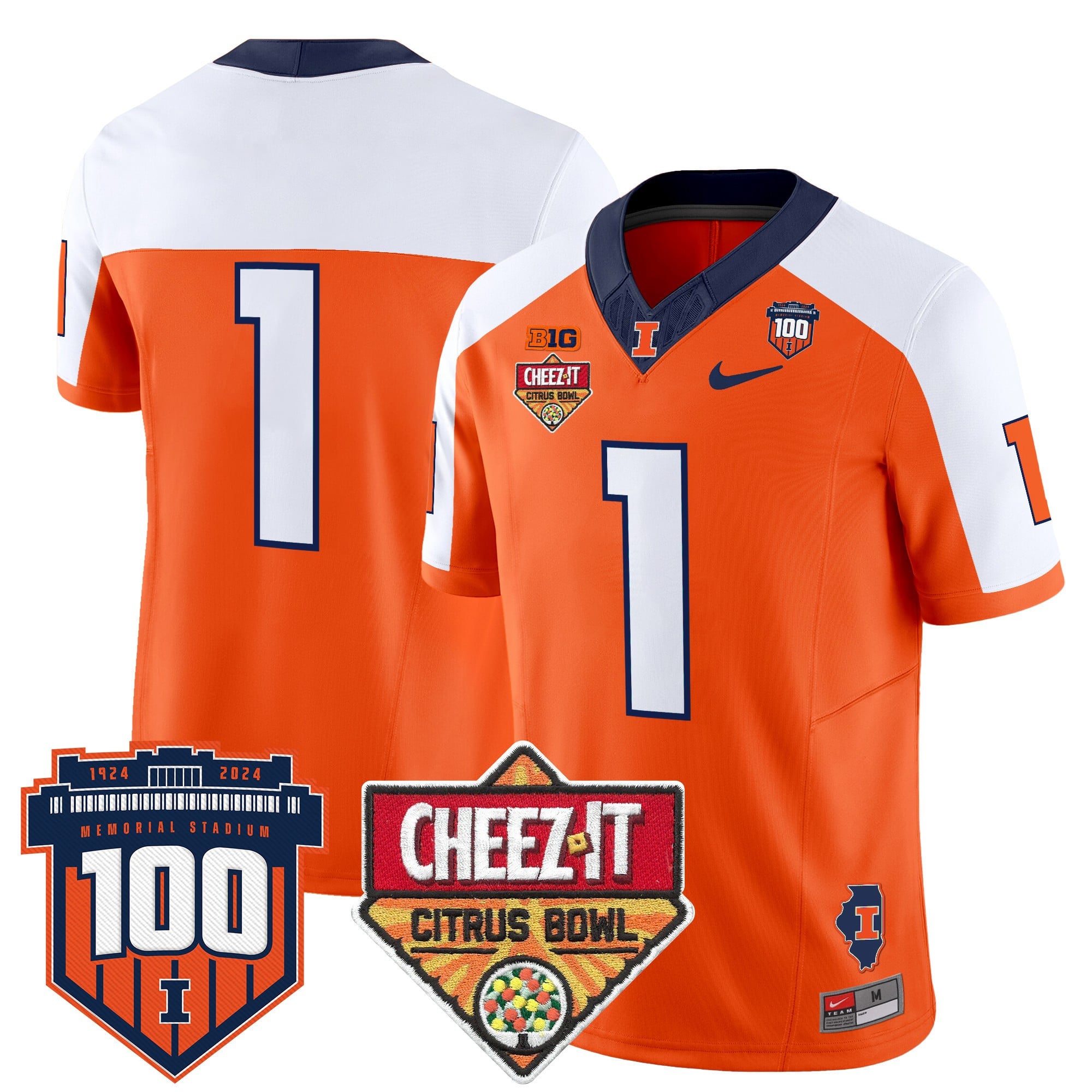 Men's Illinois Fighting Illini 2025 Cheez-It Citrus Bowl Patch Vapor Limited Jersey - All Stitched
