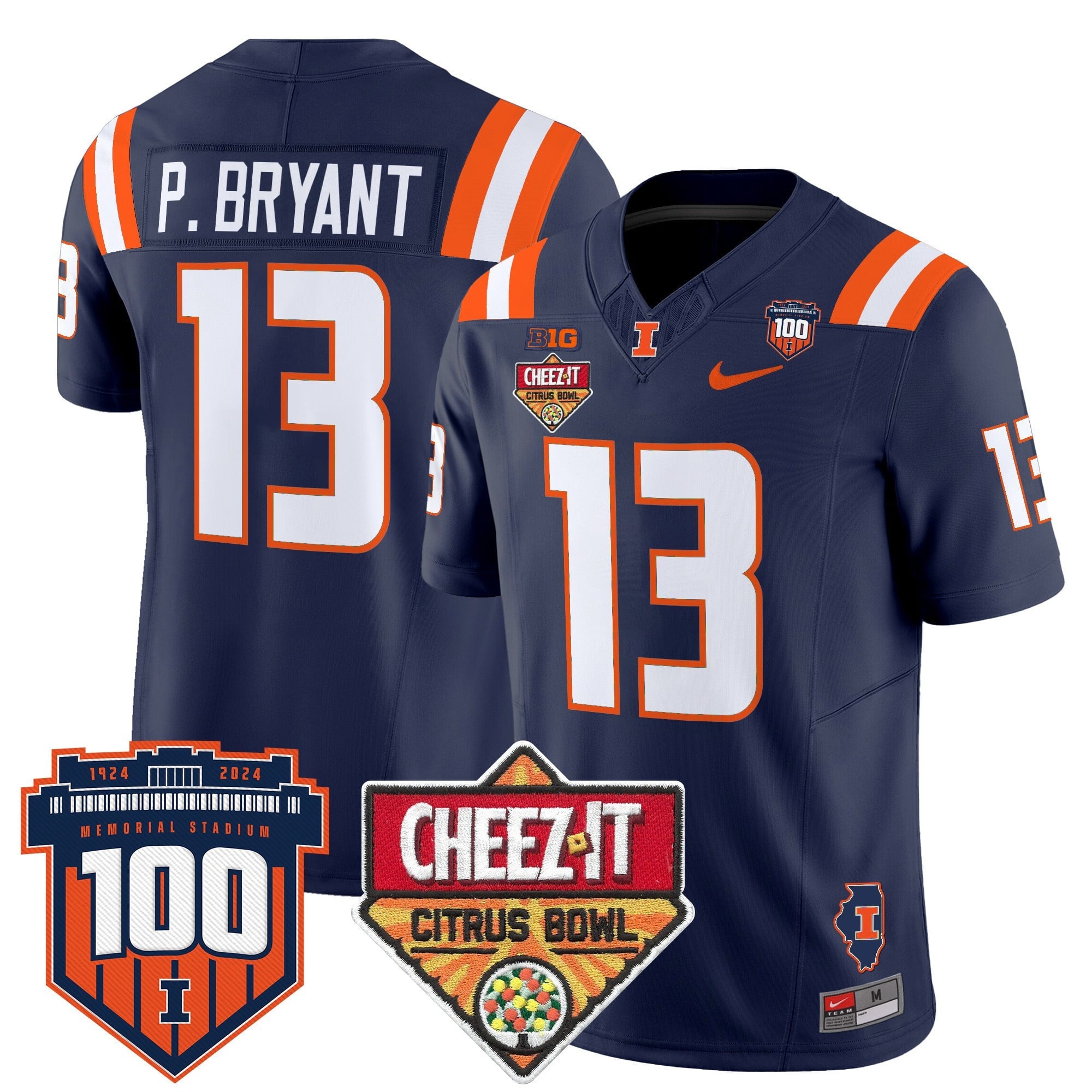 Men's Illinois Fighting Illini 2025 Cheez-It Citrus Bowl Patch Vapor Limited Jersey - All Stitched