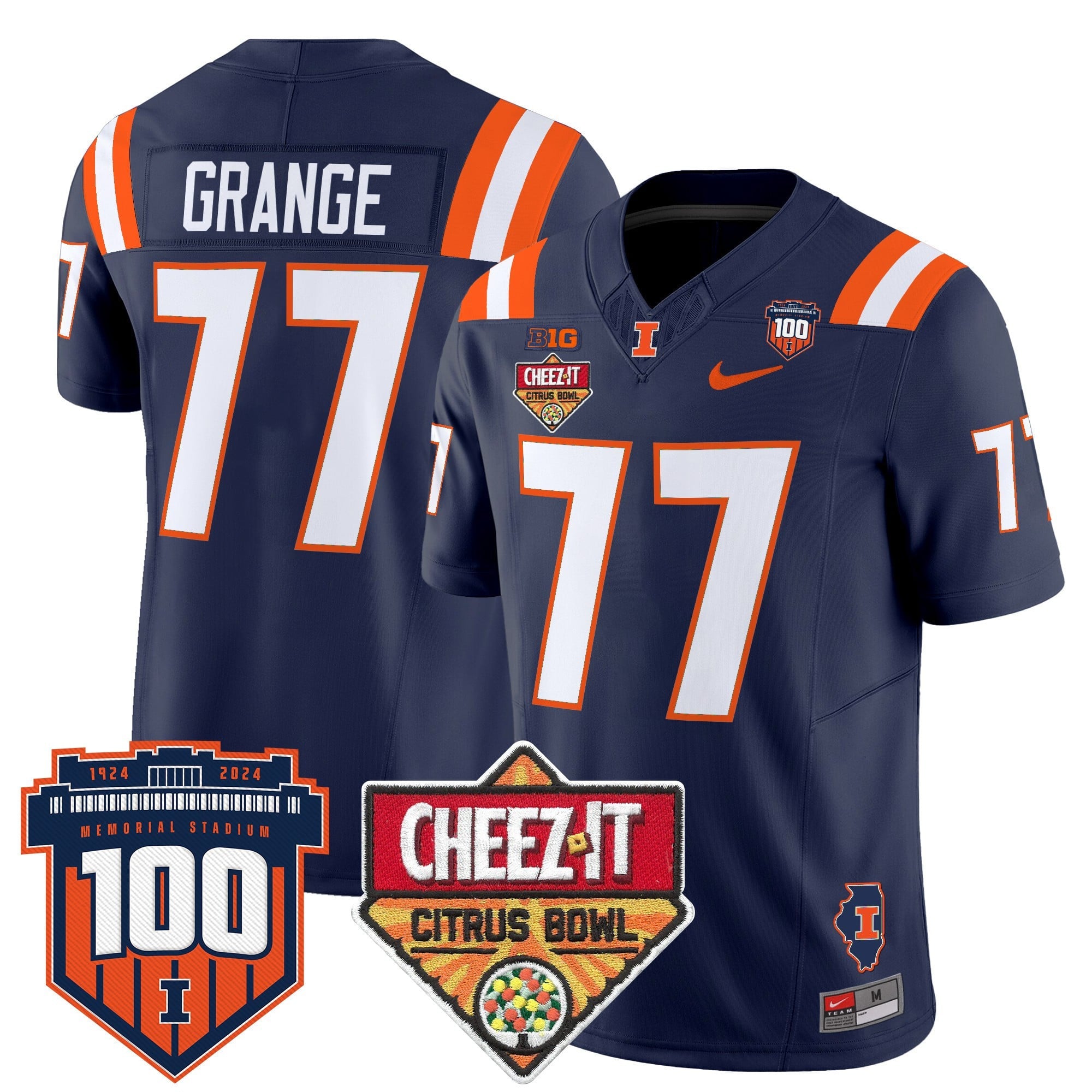 Men's Illinois Fighting Illini 2025 Cheez-It Citrus Bowl Patch Vapor Limited Jersey - All Stitched