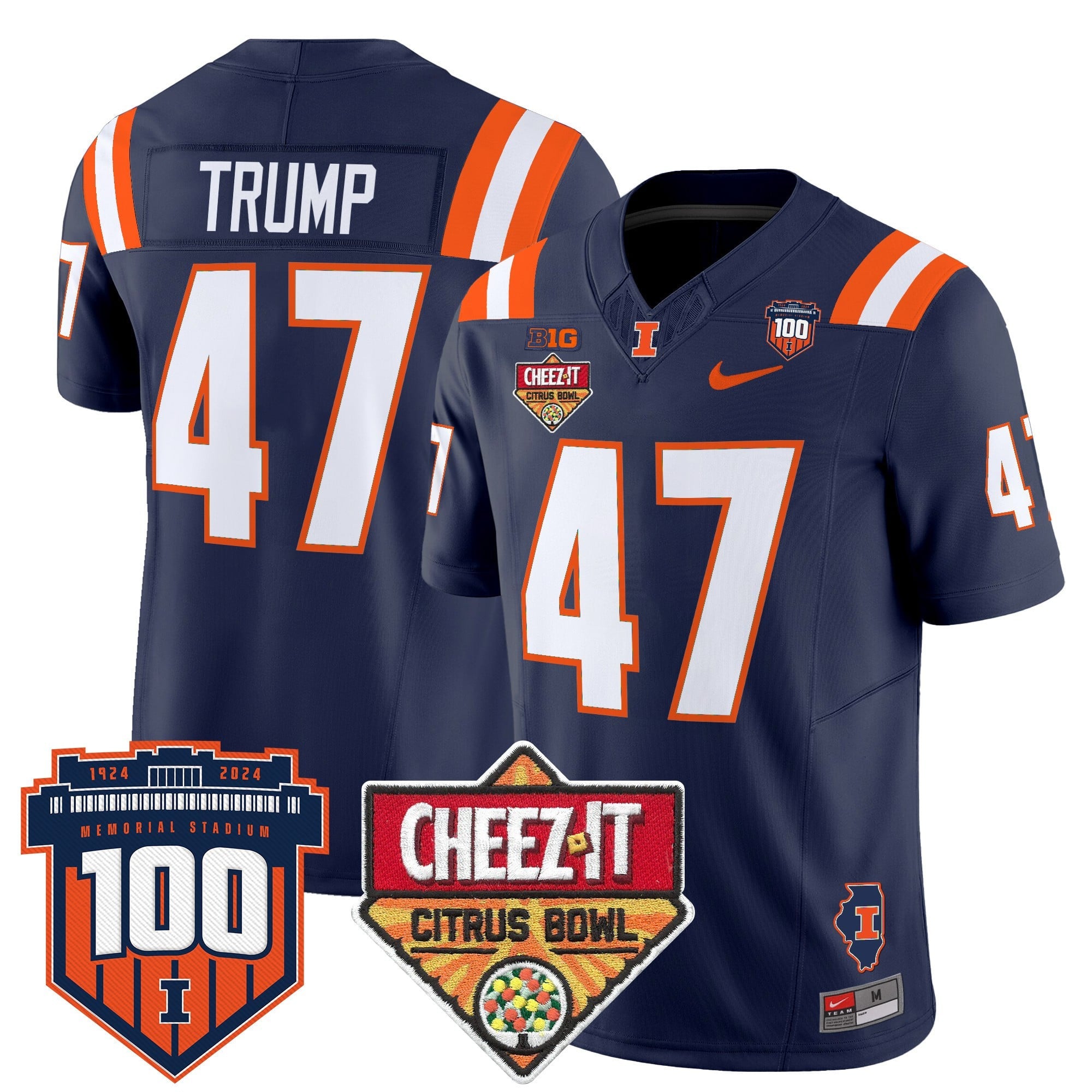 Men's Illinois Fighting Illini 2025 Cheez-It Citrus Bowl Patch Vapor Limited Jersey - All Stitched